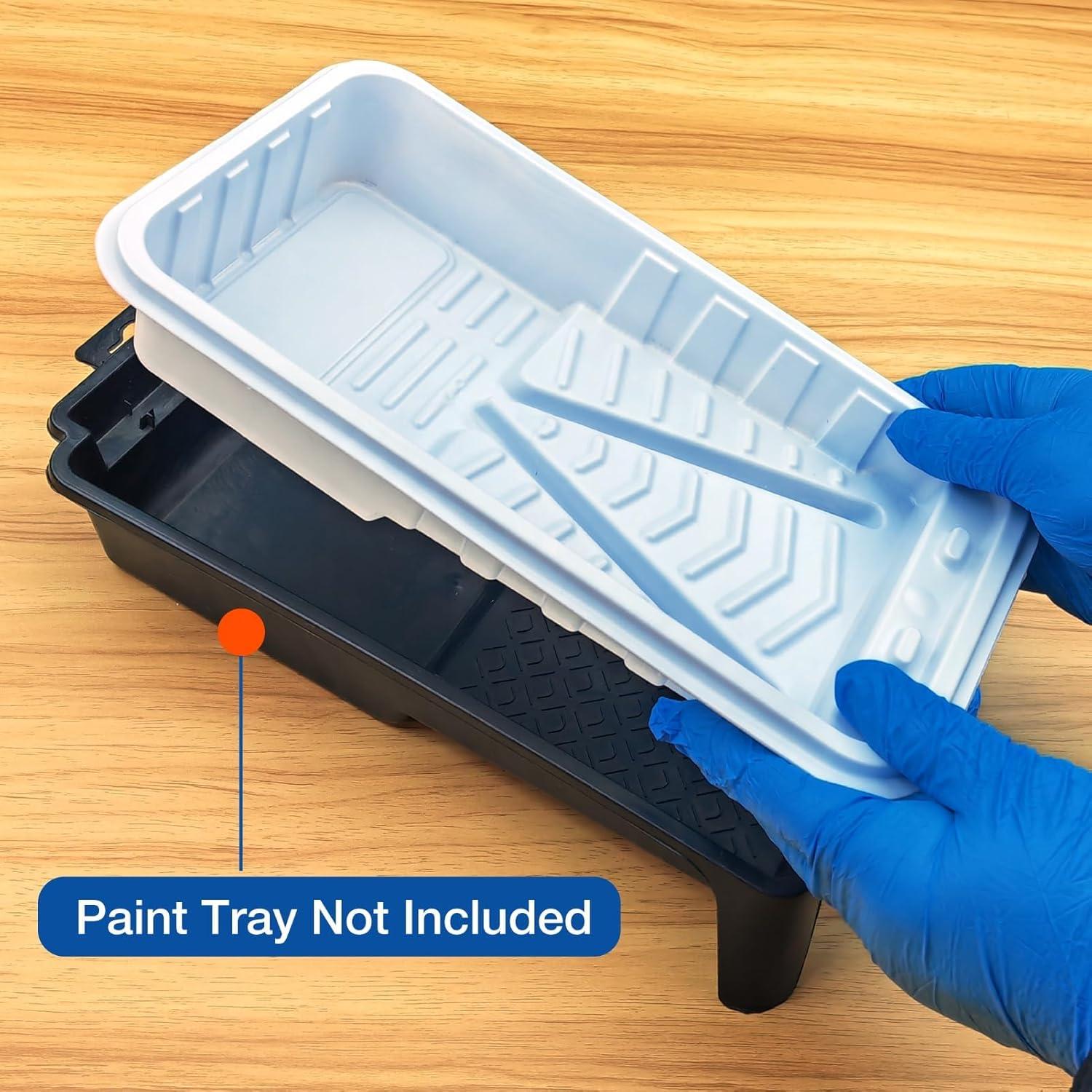 Forros de Bandeja de Pintura KingOrigin 4" - 12 Paquetes Reutilizables