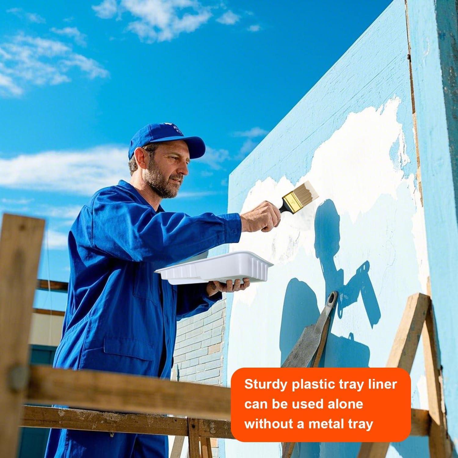 Forros de Bandeja de Pintura KingOrigin 4" - 12 Paquetes Reutilizables