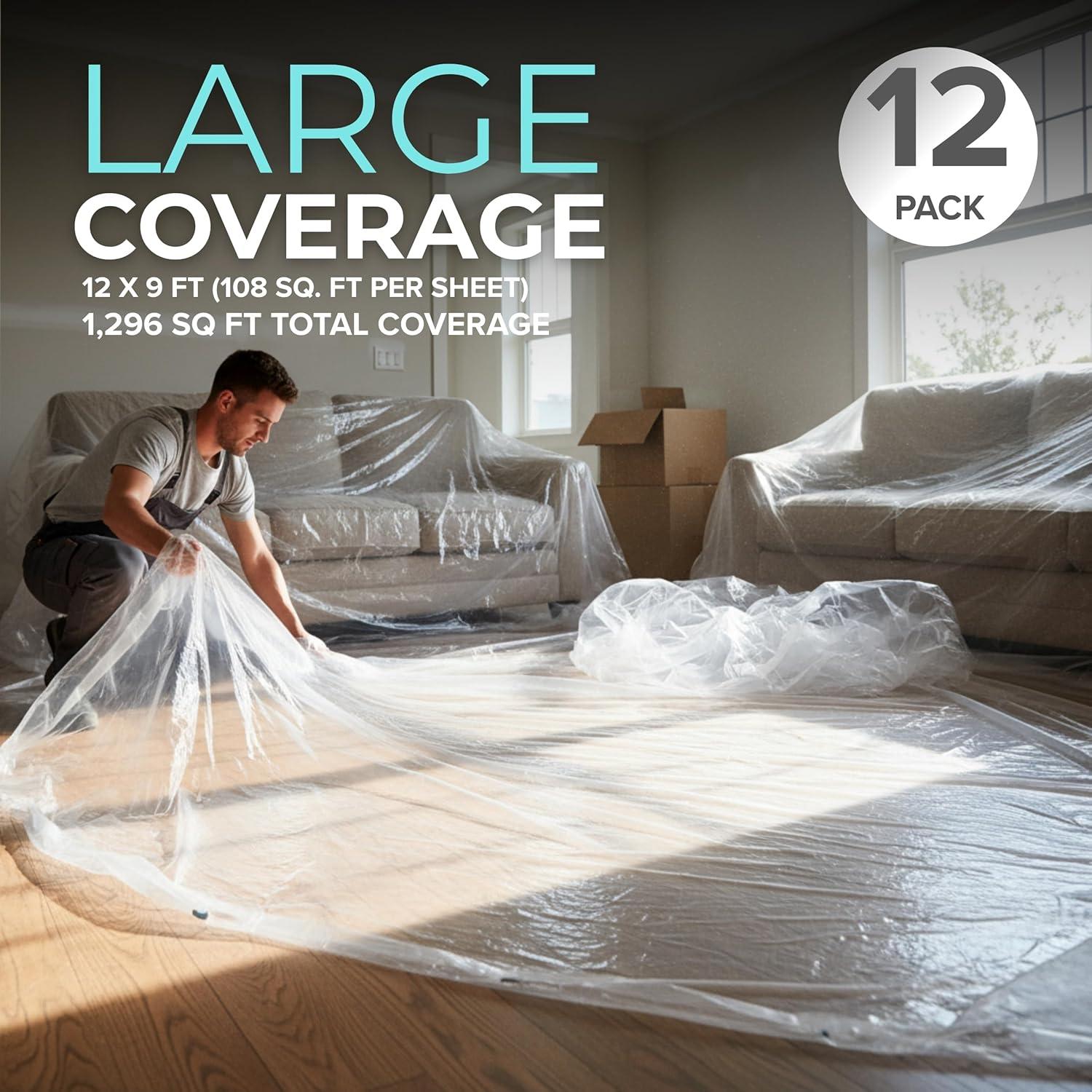 Lona Plástica Tapix 9x12 Pies (2.74x3.66m) Paquete de 12