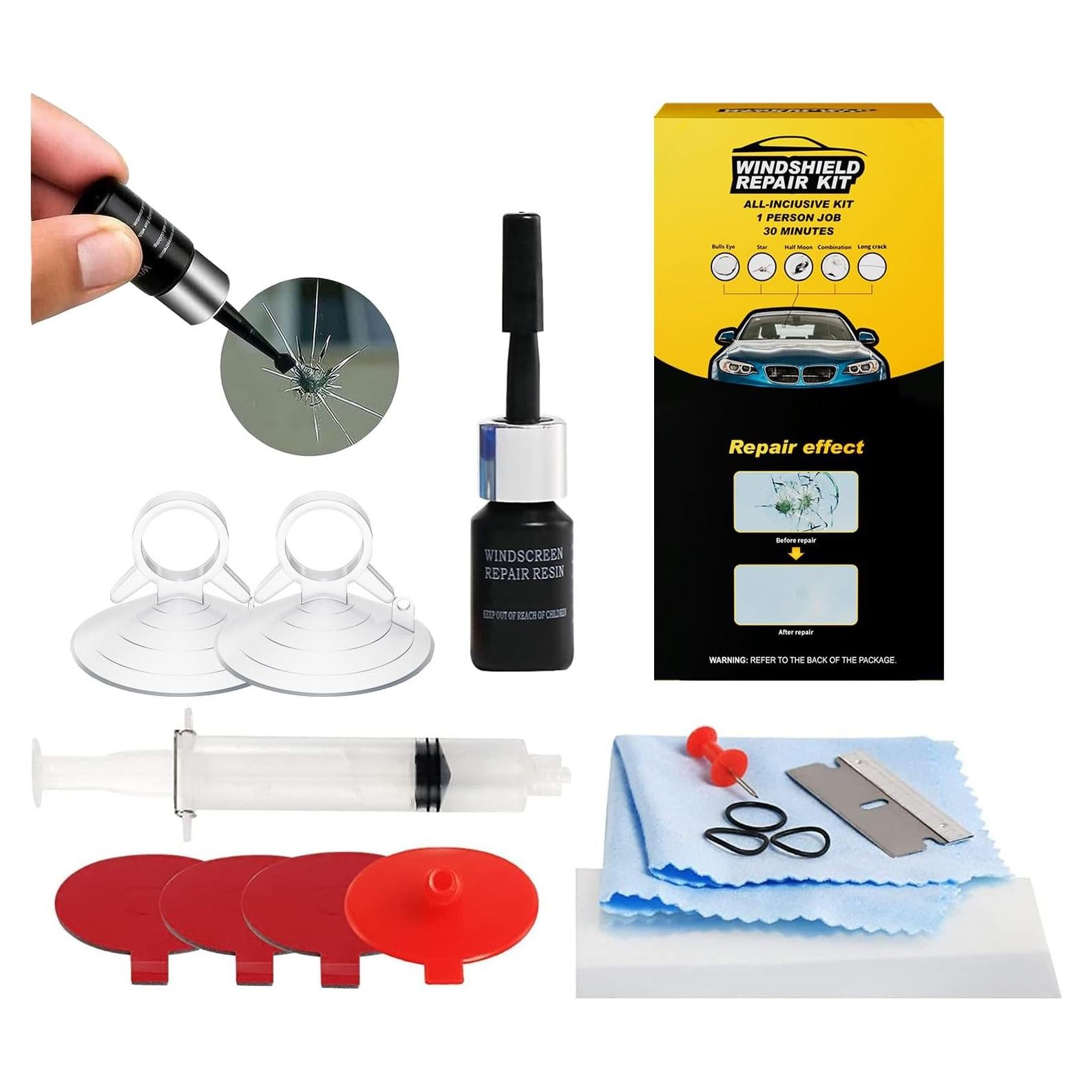 Kit de Reparación de Parabrisas Plextone S283-2 Resina Amarillo