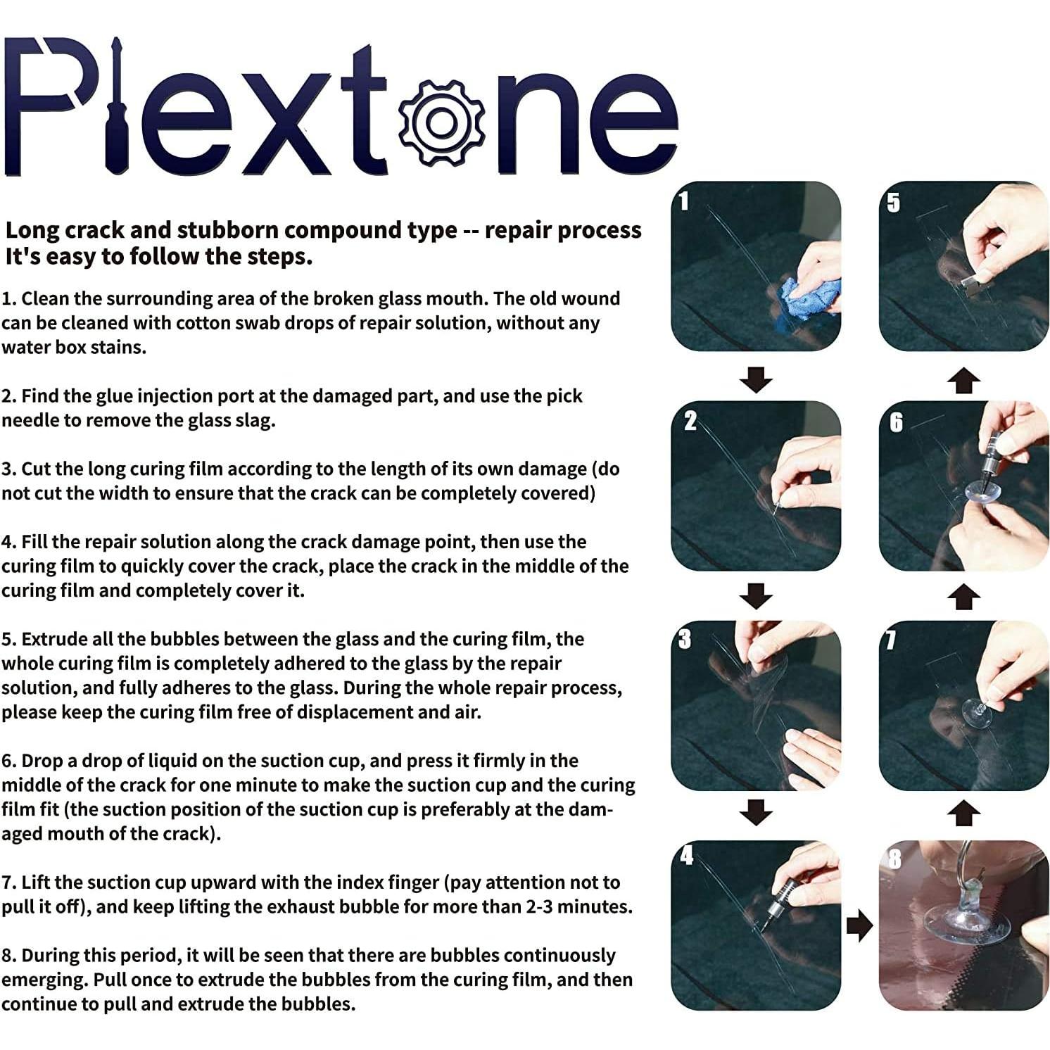 Kit de Reparación de Parabrisas Plextone S283-2 Resina Amarillo