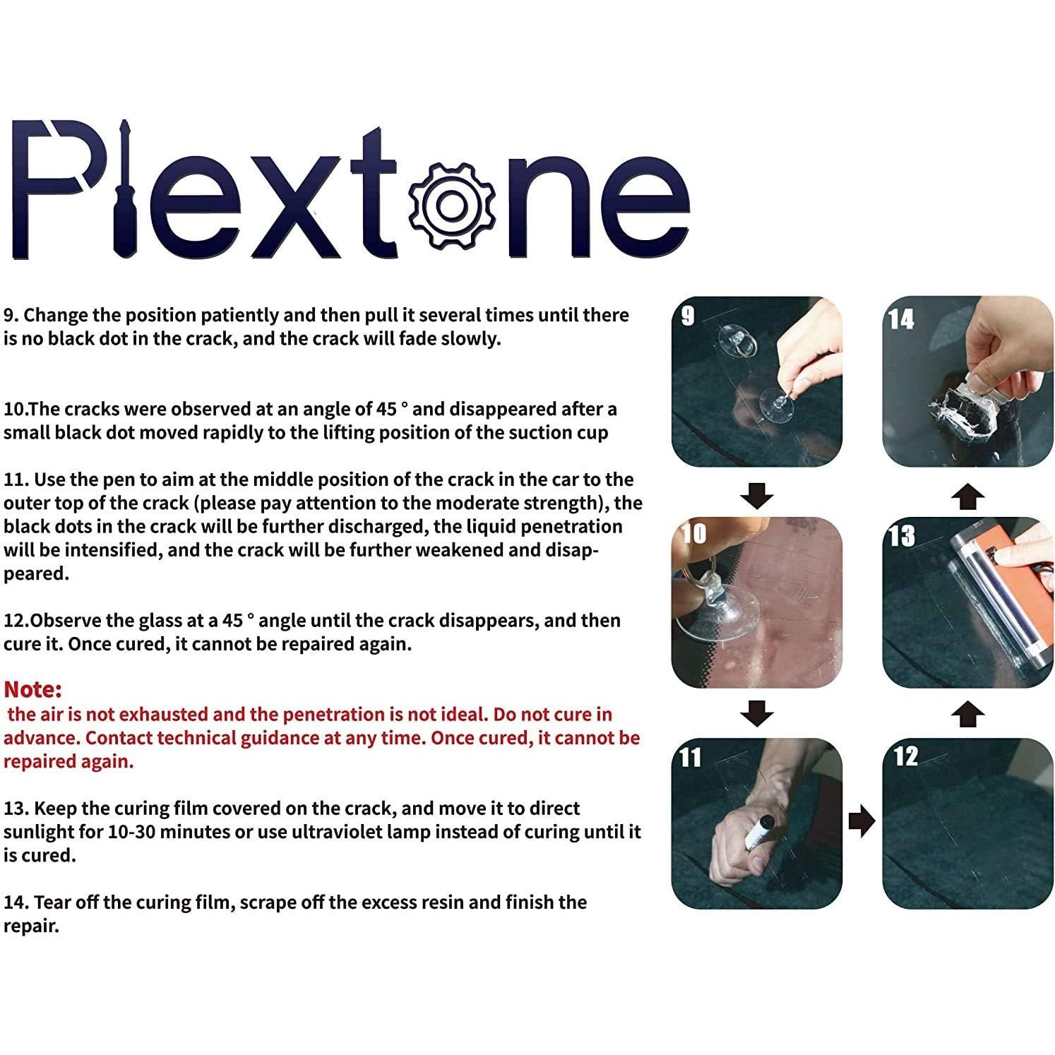 Kit de Reparación de Parabrisas Plextone S283-2 Resina Amarillo