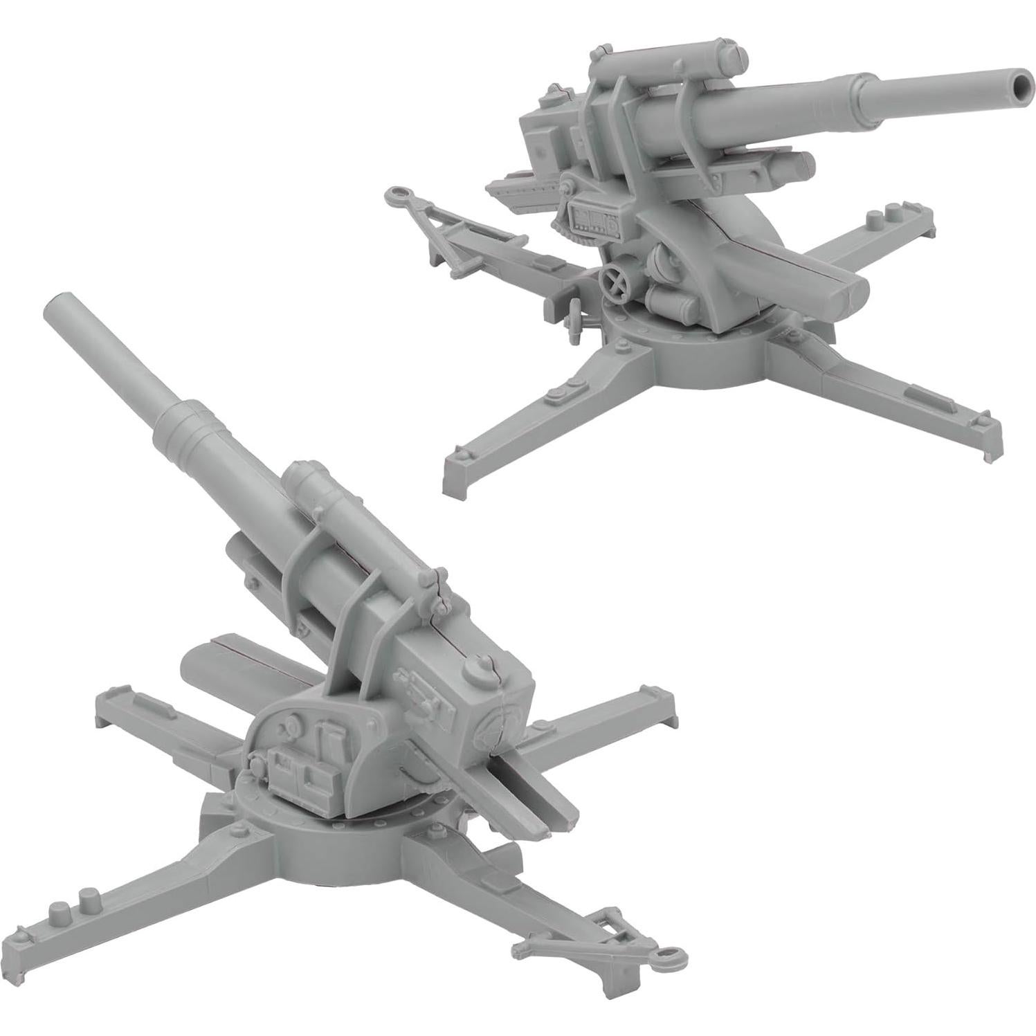 BMC Classic WW2 German 88mm Artillery - 2pc Gray Plastic Army Men Accessories