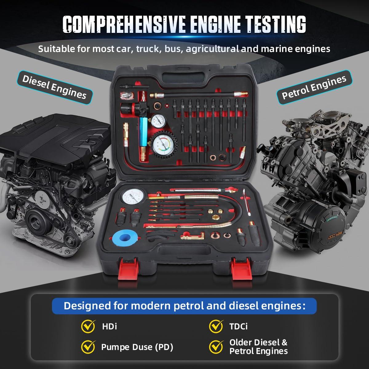 Kit de Prueba de Compresión y Fugas 46PCS DUOYI para Motores