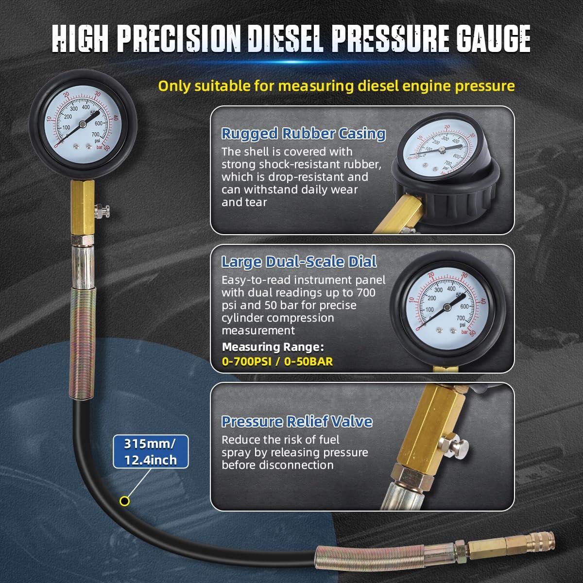 Kit de Prueba de Compresión y Fugas 46PCS DUOYI para Motores