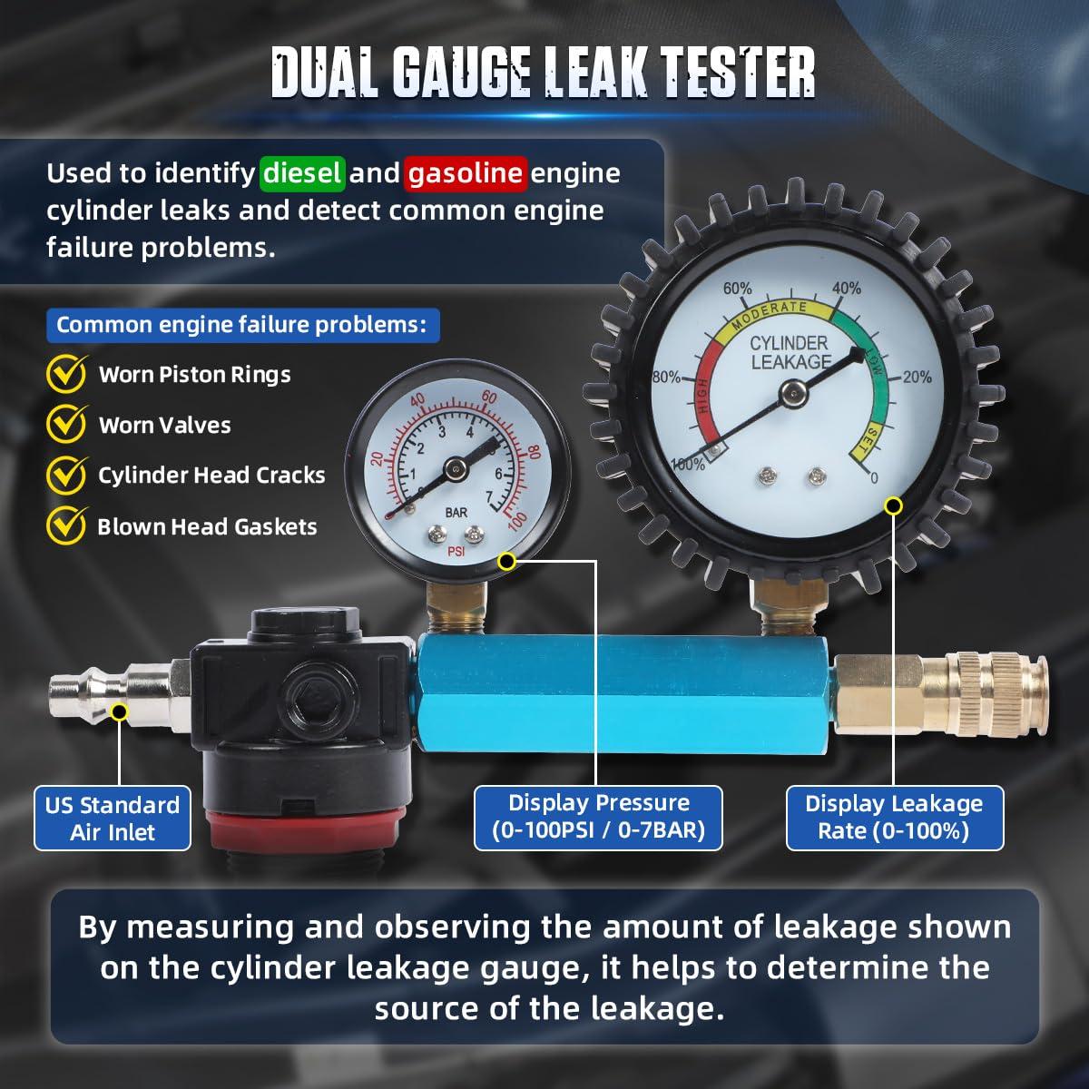 Kit de Prueba de Compresión y Fugas 46PCS DUOYI para Motores