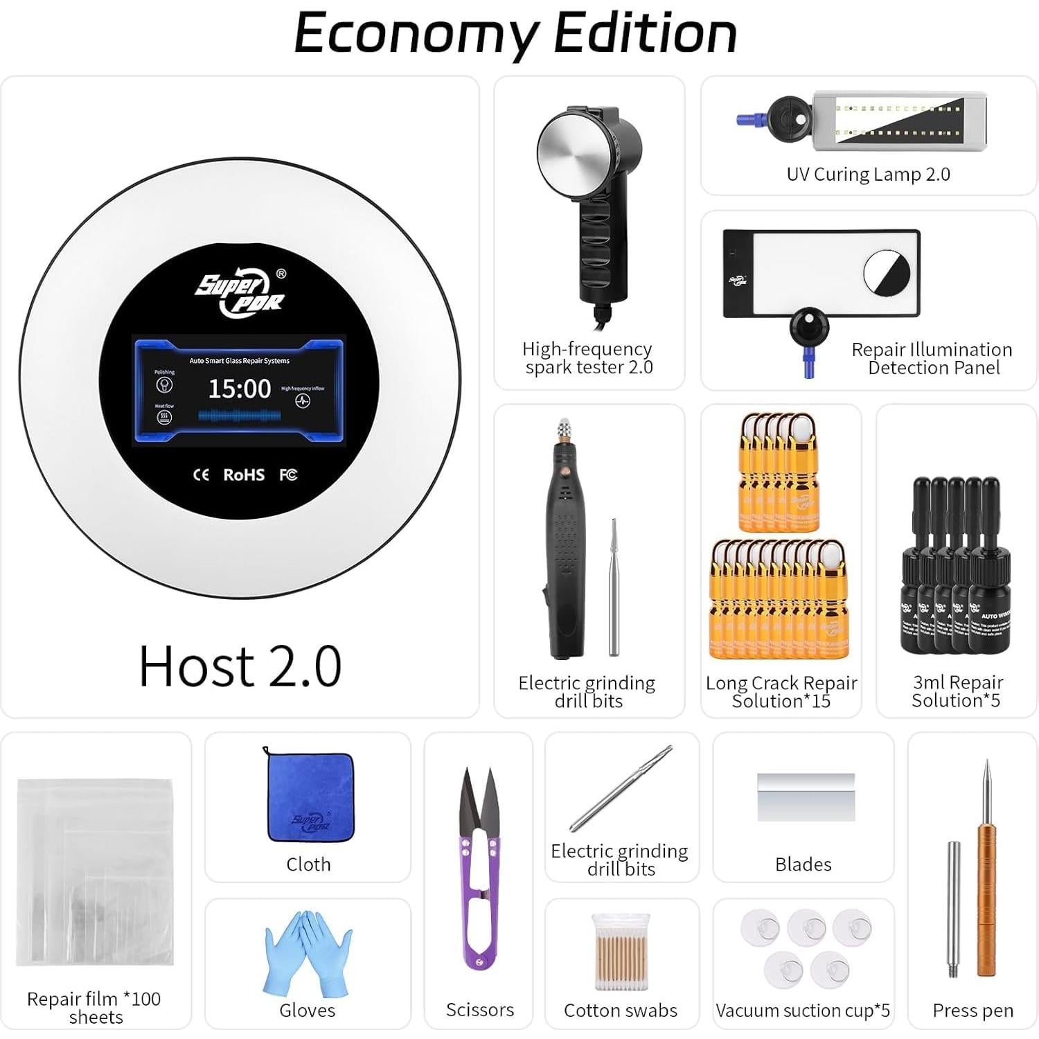 Kit de Reparación de Parabrisas Super PDR - 20 Botellas de Resina