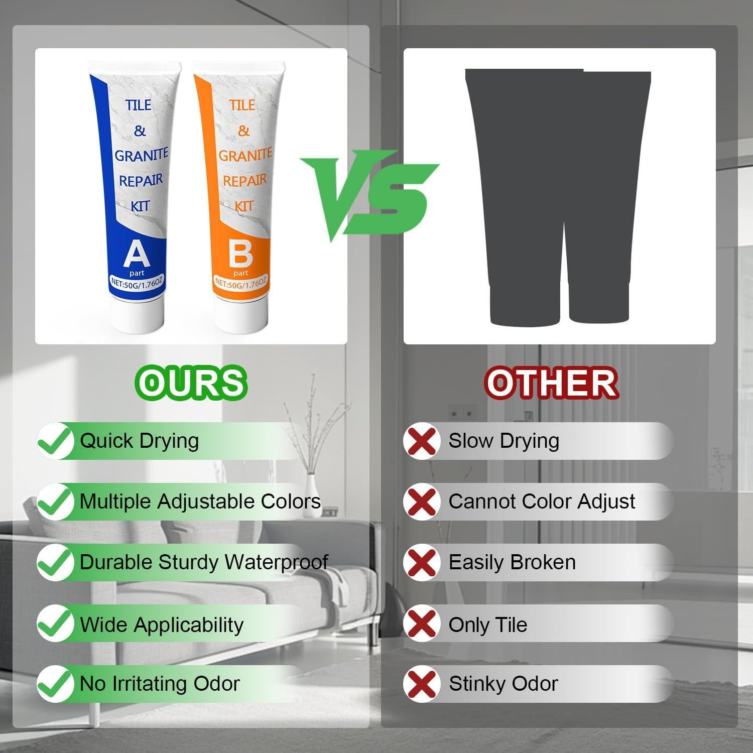 Kit de Reparación de Fregadero de Porcelana PEOGOHS 12.5x8cm