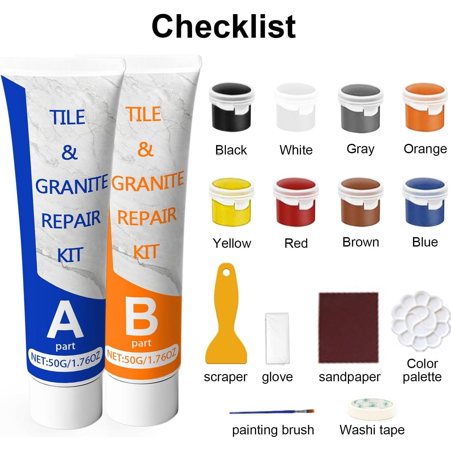 Kit de Reparación de Fregadero de Porcelana PEOGOHS 12.5x8cm