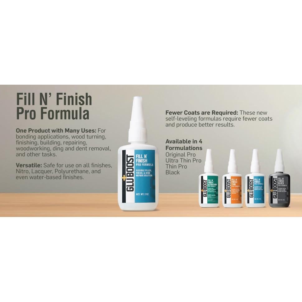 Relleno de Madera GluBoost Pro 2 oz - Flexible y Autonivelante