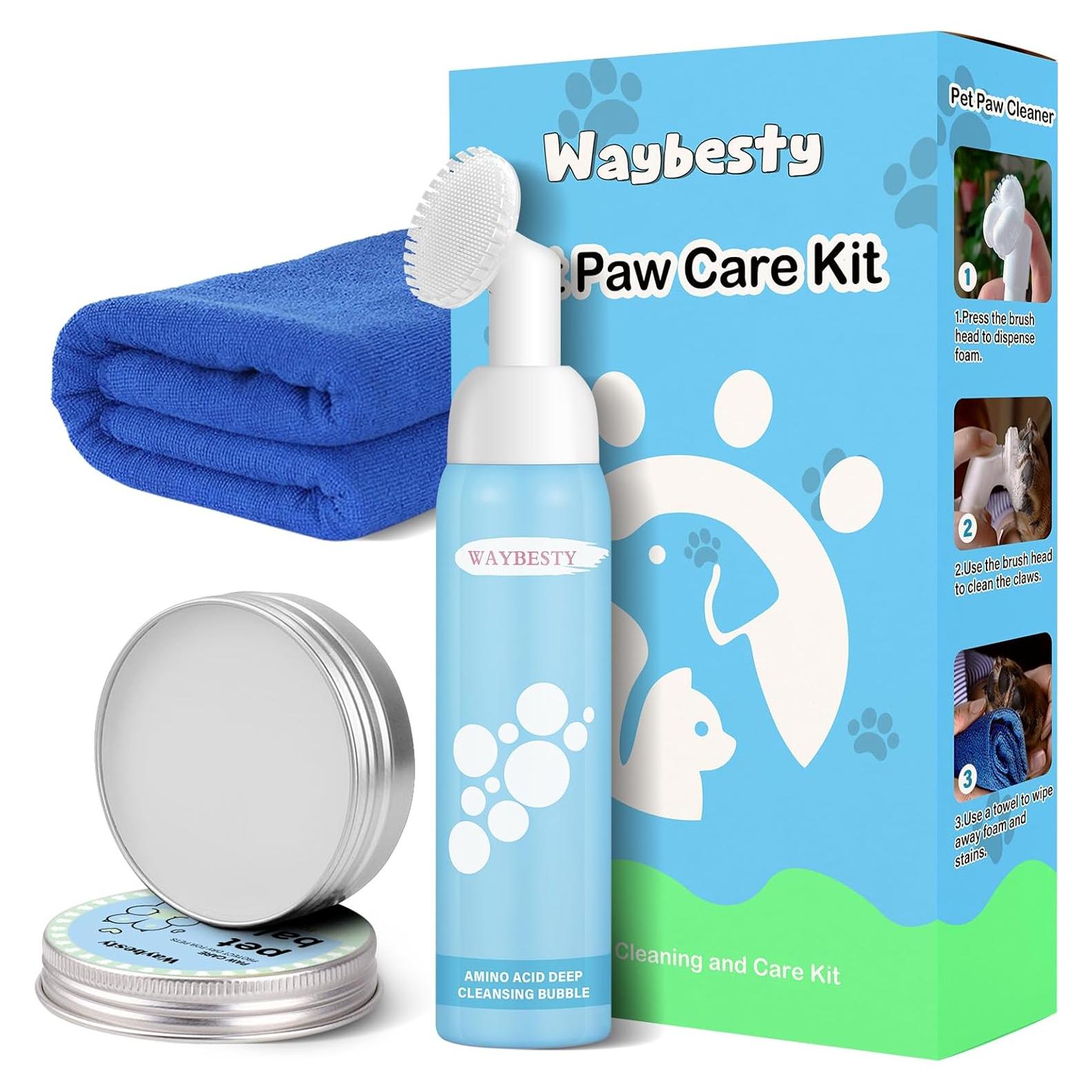Kit de Cuidado de Patas para Perros Waybesty - Balsamo y Toalla