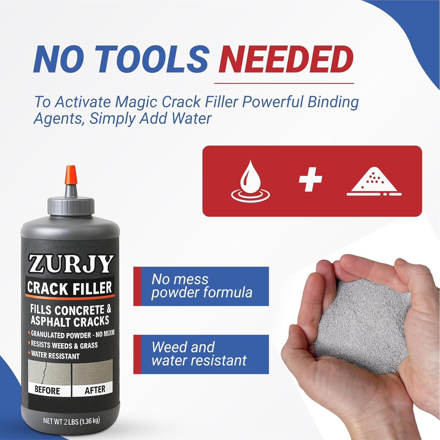Relleno de Grietas 0.91 kg Zurjy - Reparación de Concreto Gris