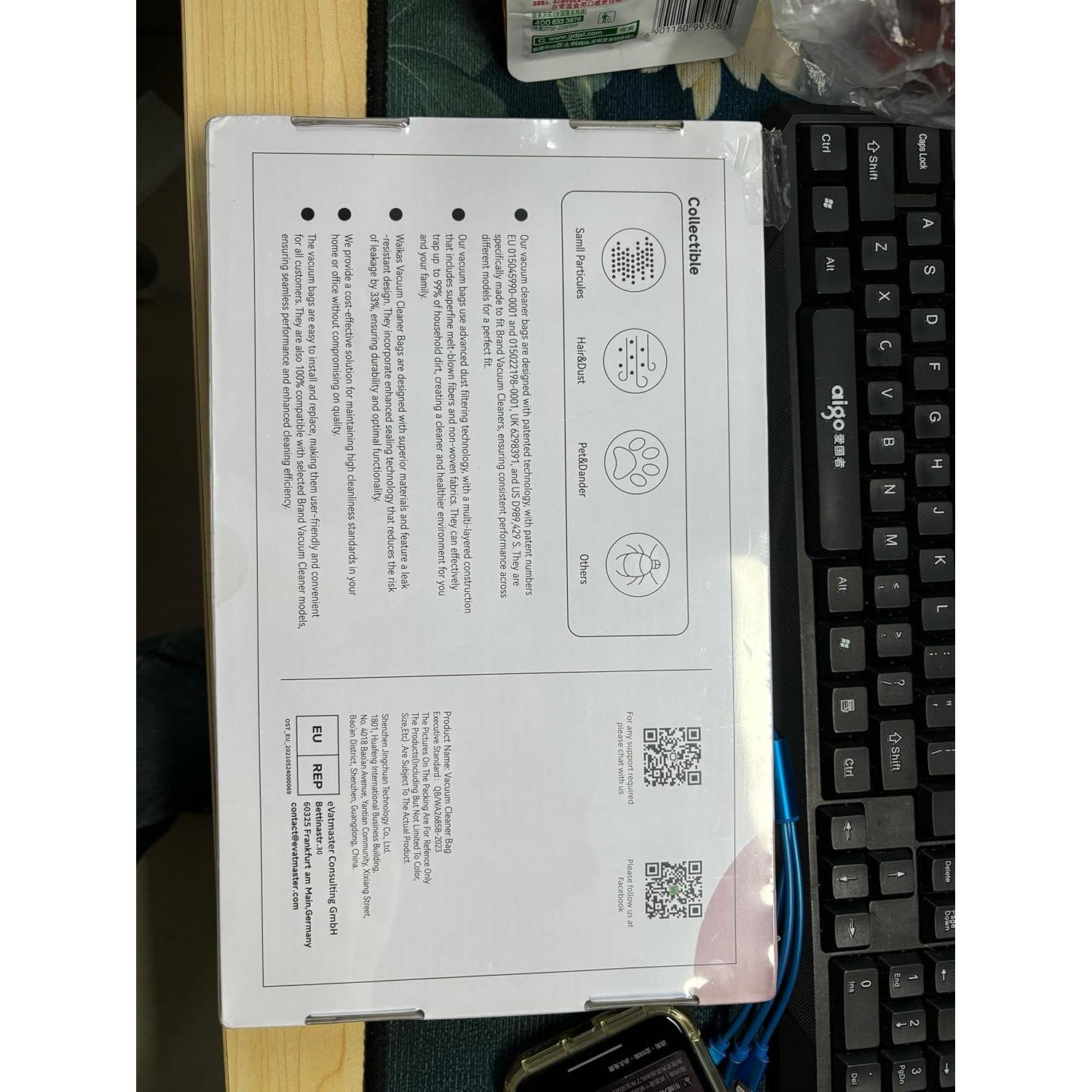 Paquete de 6 Bolsas de Vacío WAIKAS para Roborock Q5 Q7 Q8 Q10