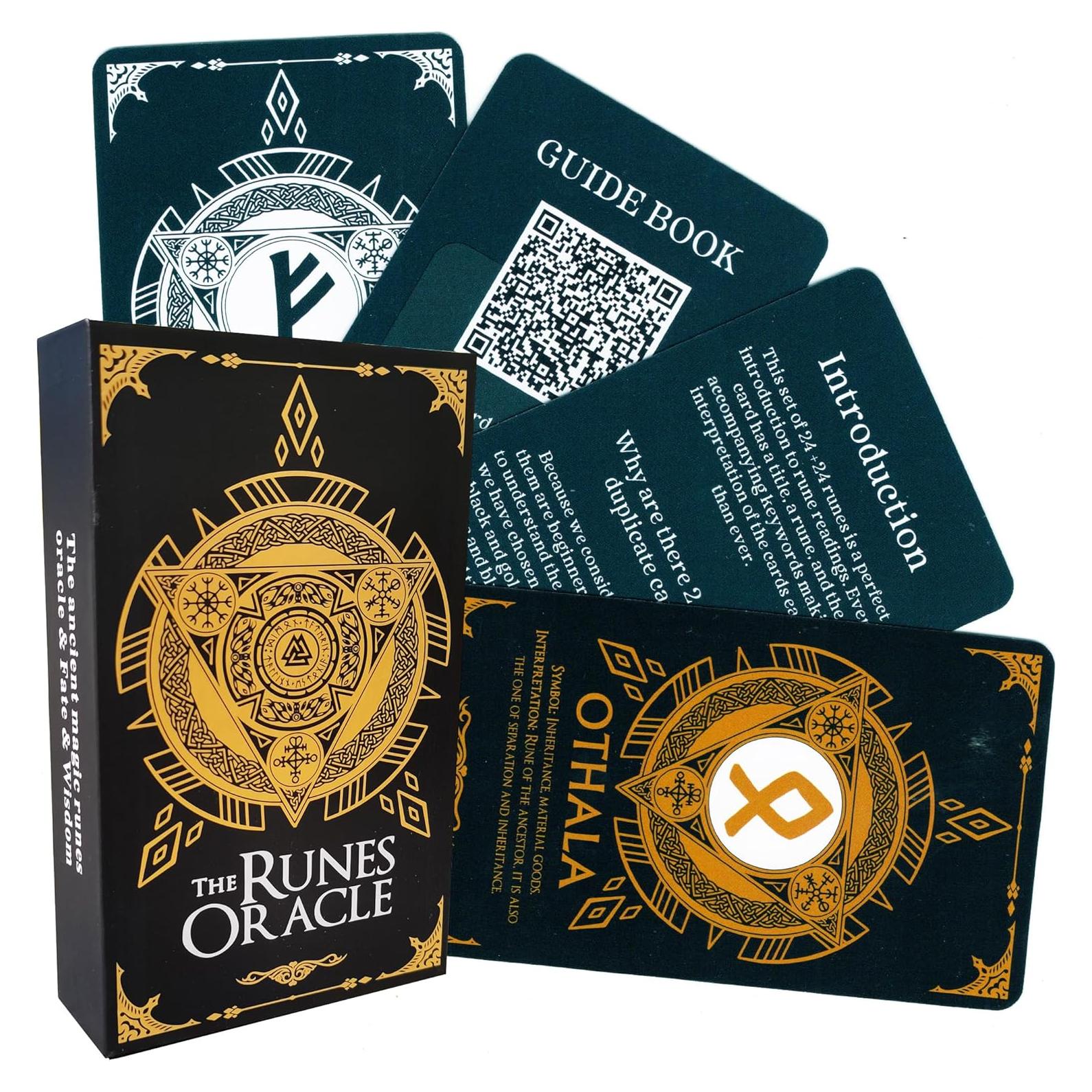 Cartas Oráculo de Runas Han Yu Bowen - Tarot Doble Color 24x2