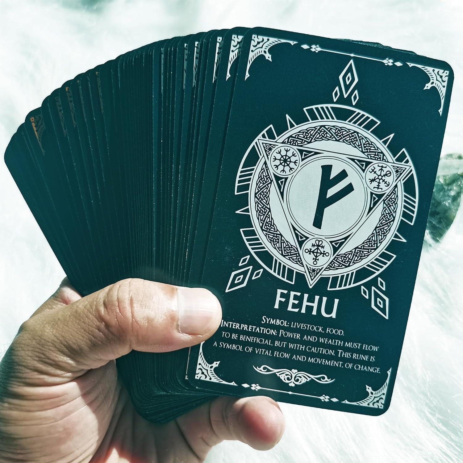 Cartas Oráculo de Runas Han Yu Bowen - Tarot Doble Color 24x2