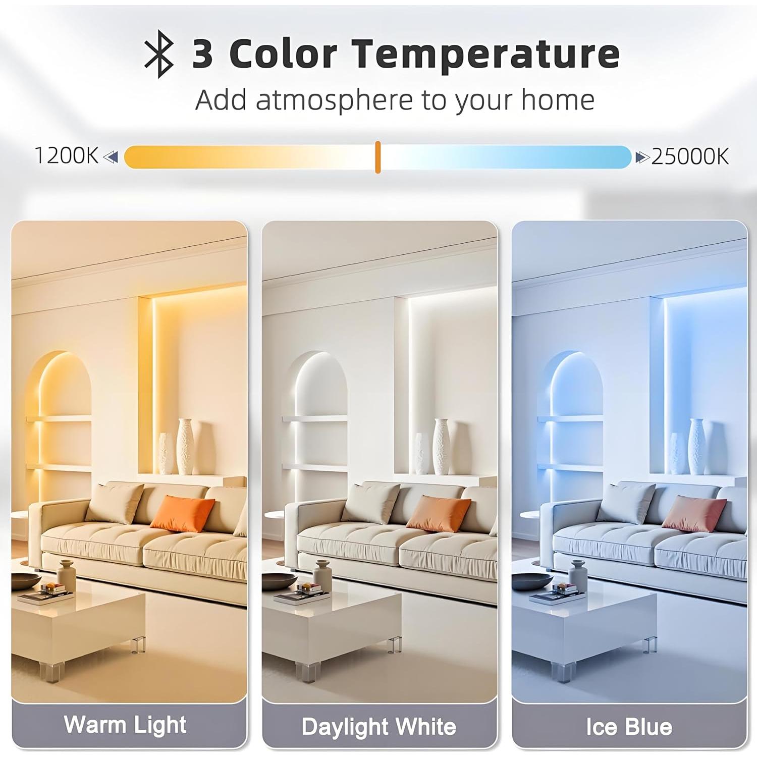 Tira LED blanca Tenmiro 5m 600 LEDs Control Remoto 25000K