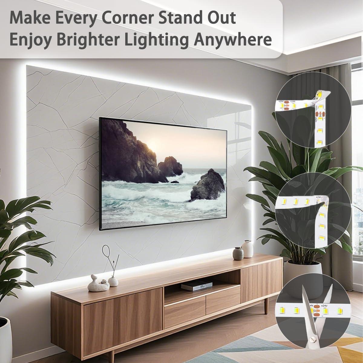 Tira LED blanca Tenmiro 5m 600 LEDs Control Remoto 25000K