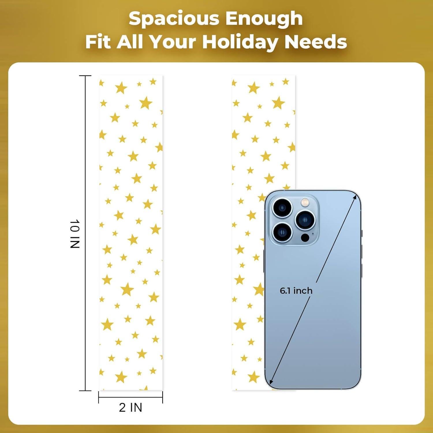 Bolsas de Celofán Impresas con Estrellas Cherodada 100 Pcs 5x25 cm