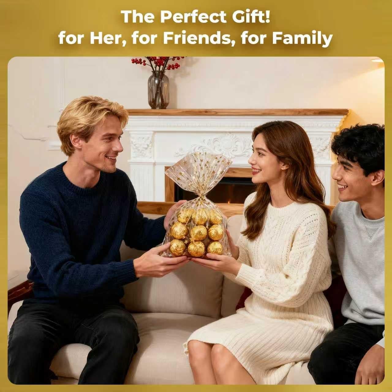 Bolsas de Celofán Impresas con Estrellas Cherodada 100 Pcs 5x25 cm