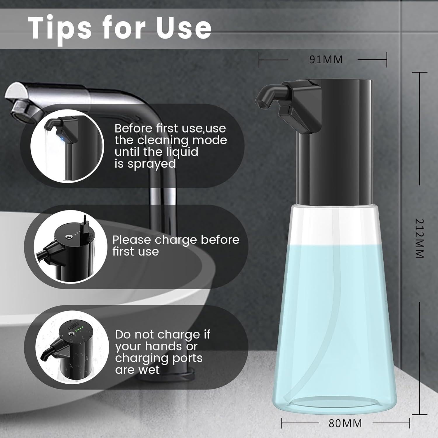 Dispensador Automático de Jabón Sin Contacto Invocar a los Elfos 450ml