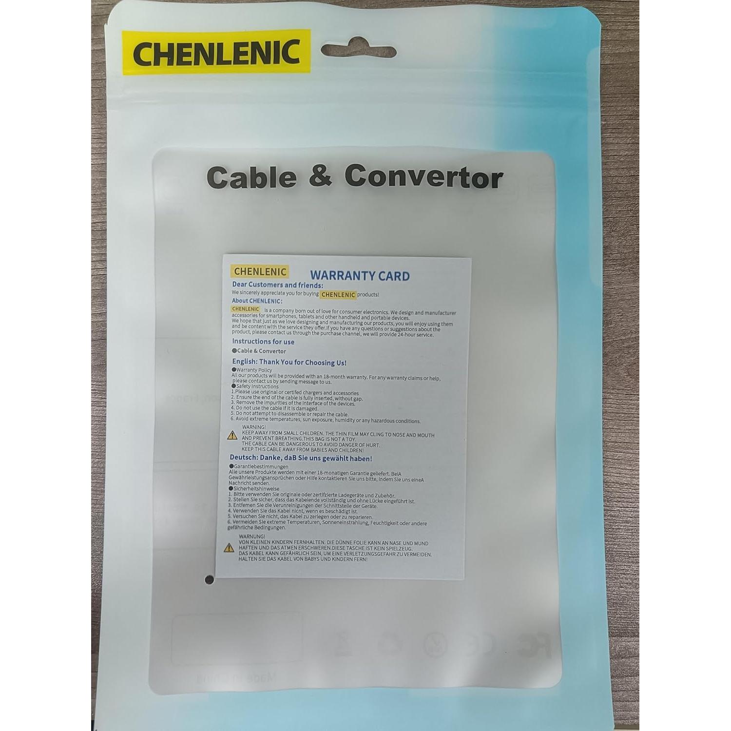 Cable Extensión USB C 3.2 20Gbps 240W 90 Grados 0.25M CHENLENIC