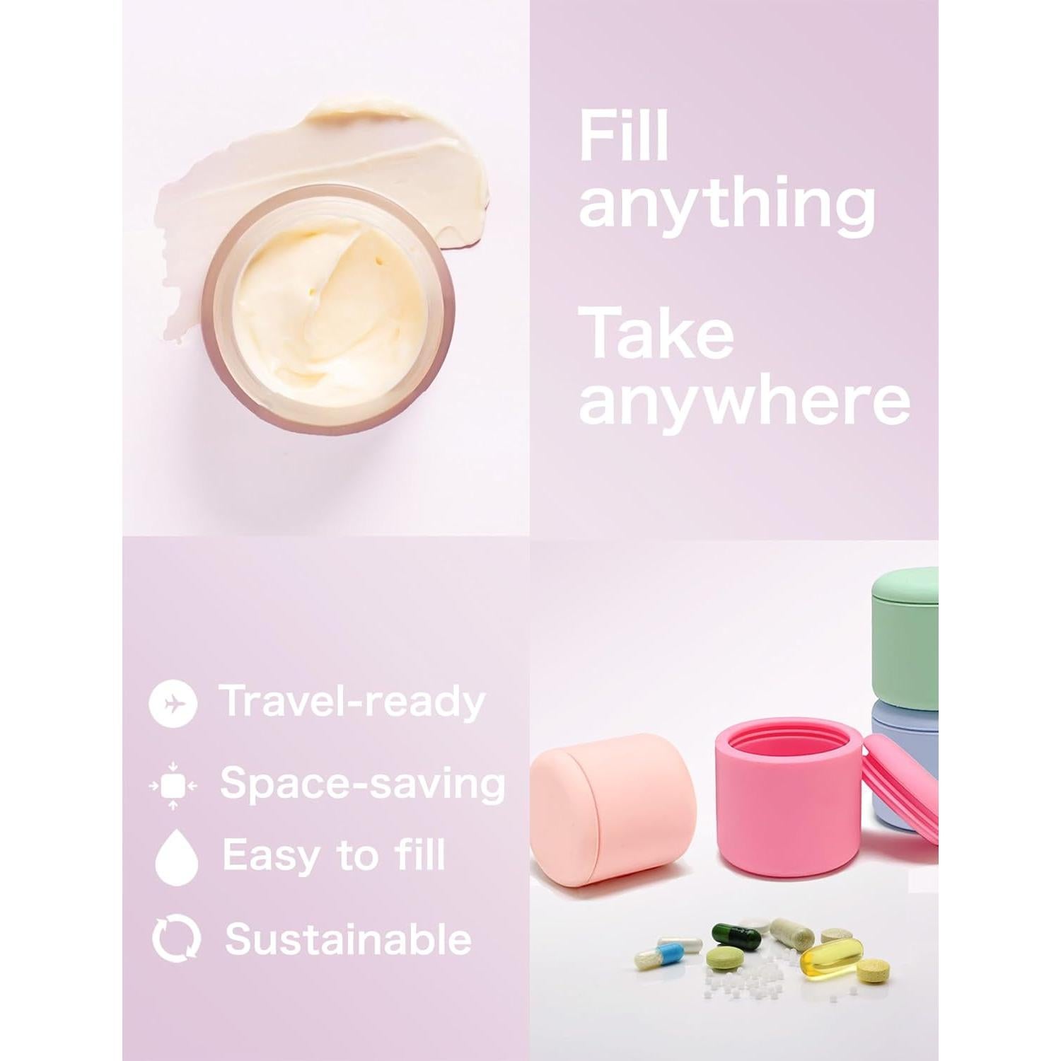 Kit de Viaje NUSO de Silicona Recargable Rosa 100ml