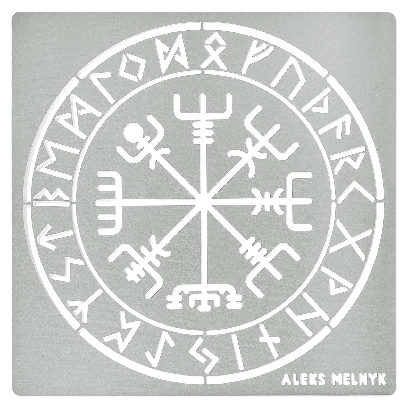 Plantilla de Metal Aleks Melnyk Vegvisir 135x135mm Escandinavo