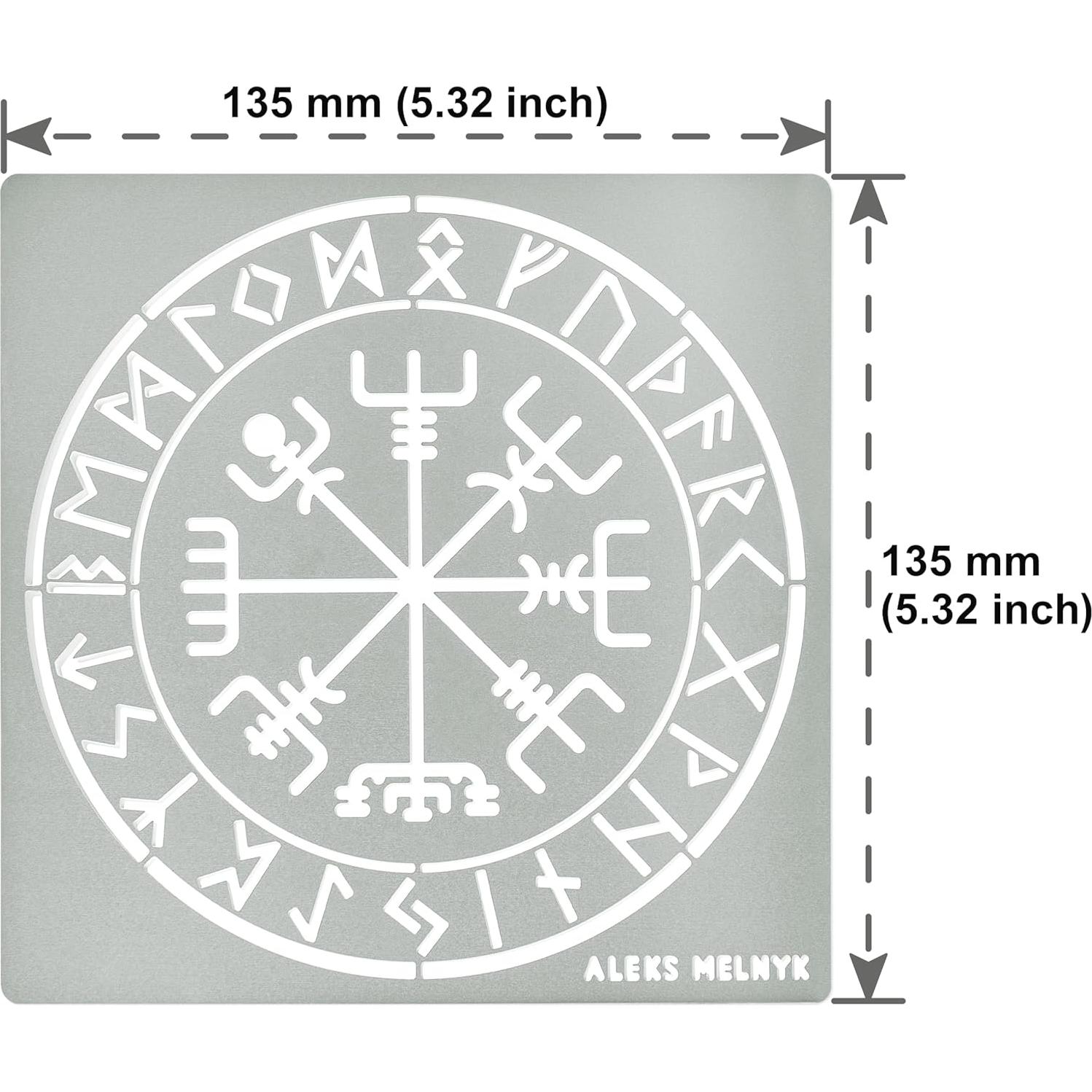 Plantilla de Metal Aleks Melnyk Vegvisir 135x135mm Escandinavo