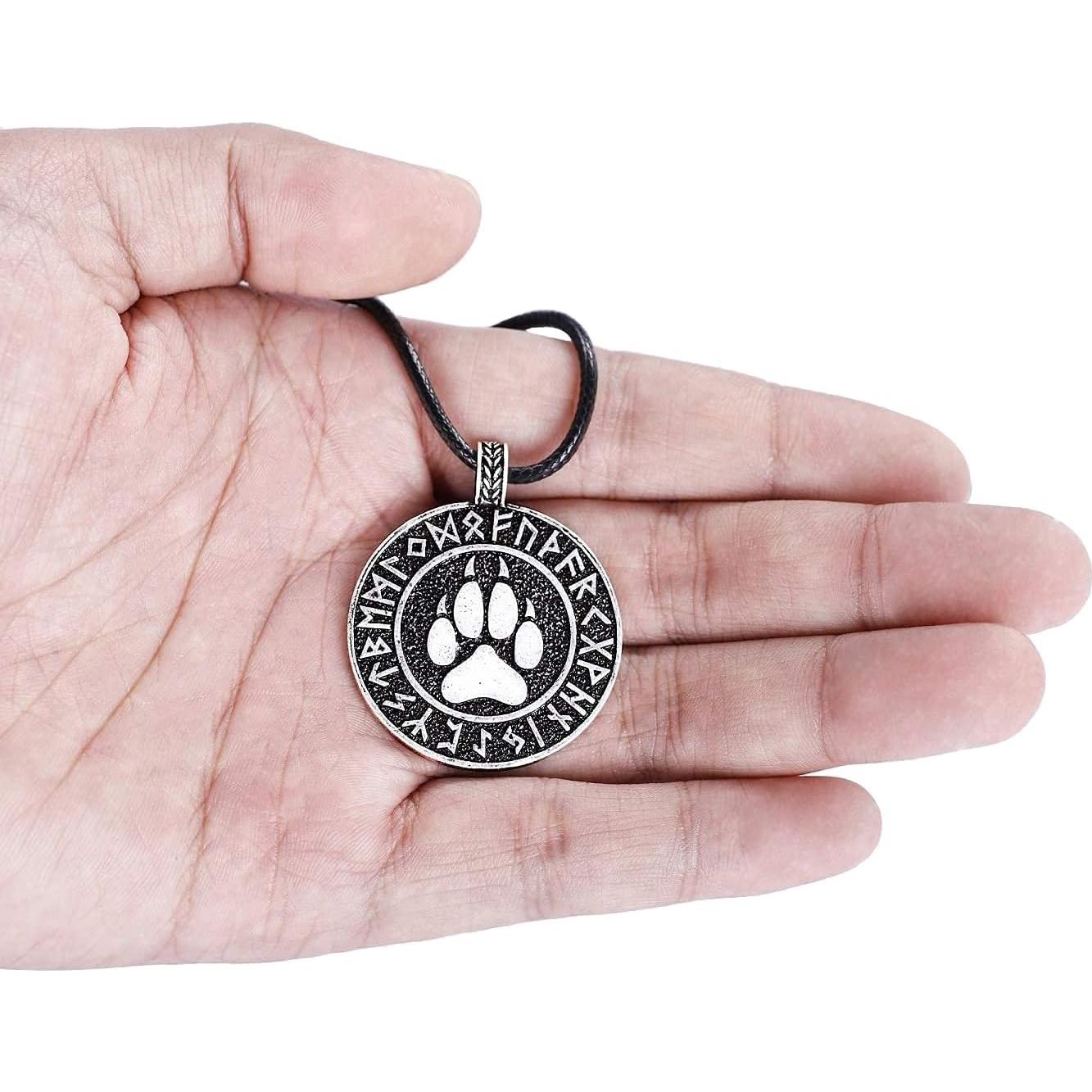 Collar Vikingo HAQUIL con Medallón de Garra de Lobo 35mm