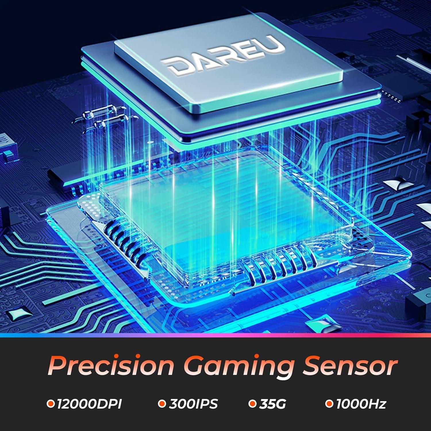 Ratón Gaming Inalámbrico DAREU EM901X 12K DPI RGB Carga Rápida