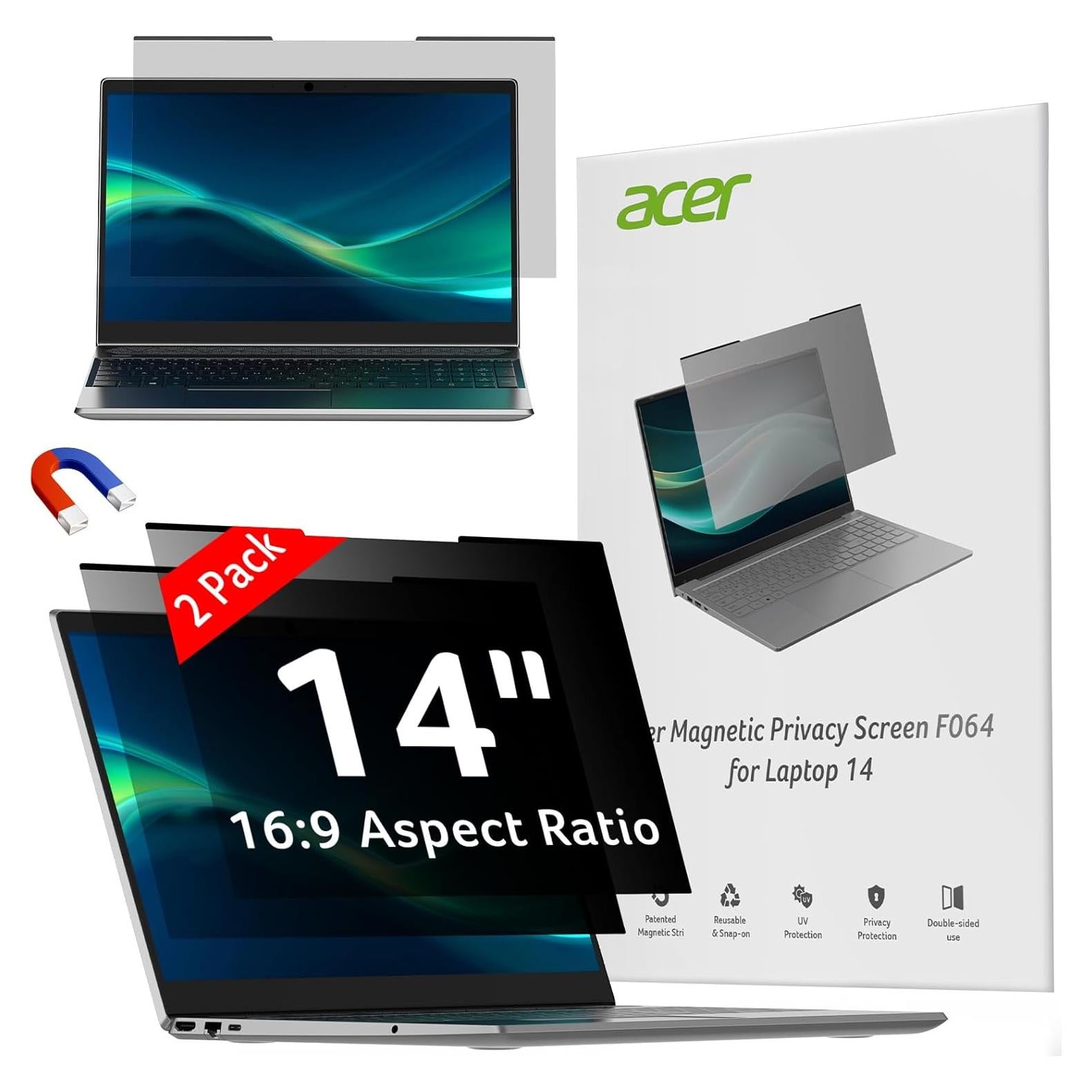 Filtro de Privacidad Magnético Acer 14" 16:9 Antirreflejo