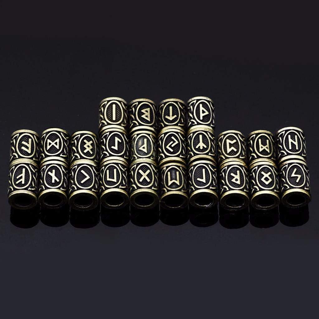 48 Perlas Runa Vikinga Warmshine para Cabello y Barba DIY