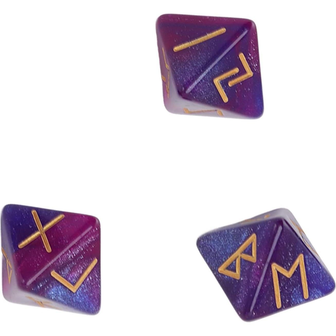 Dado Rúnico 8 Caras SPYMINNPOO - Set de 3 Dados Azul