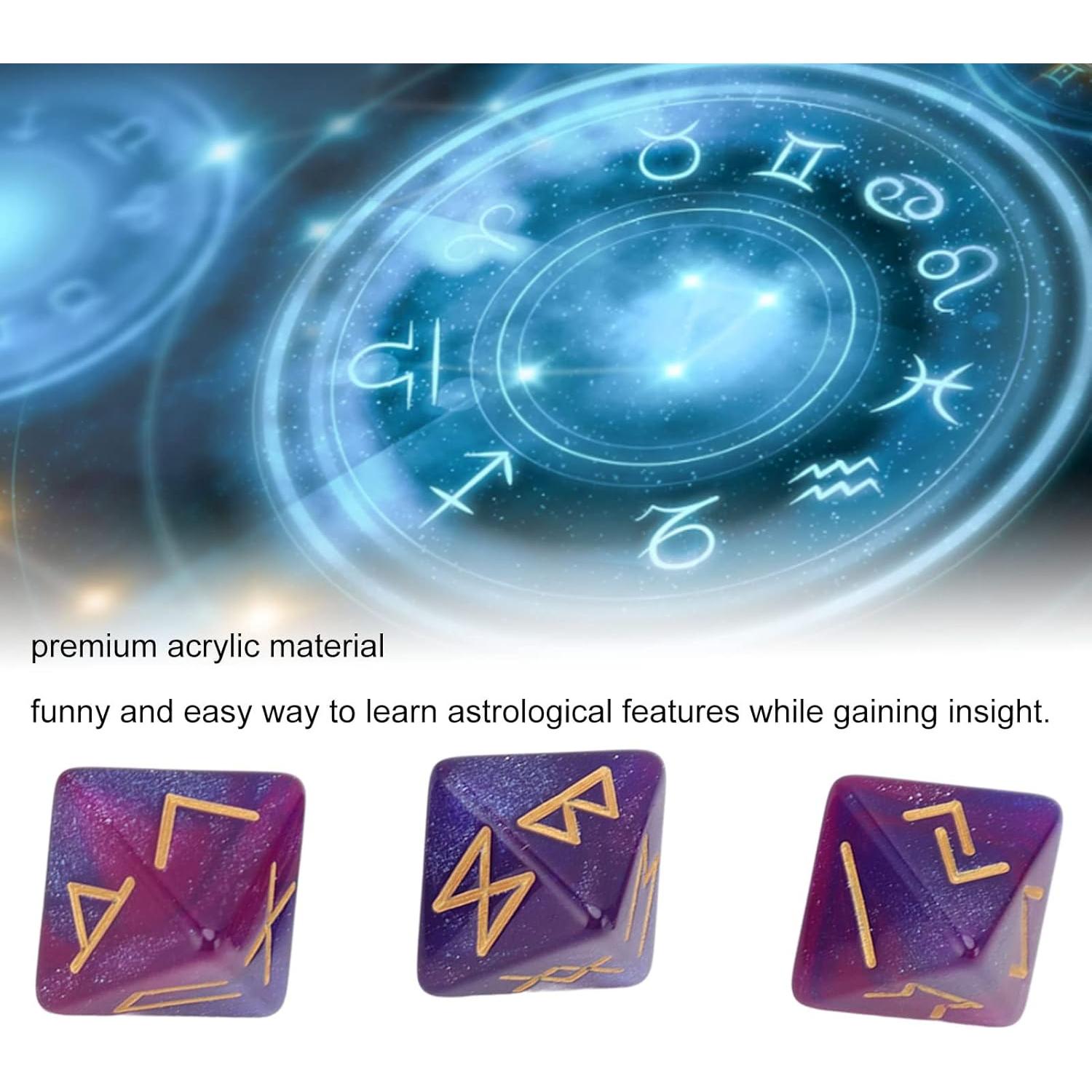 Dado Rúnico 8 Caras SPYMINNPOO - Set de 3 Dados Azul