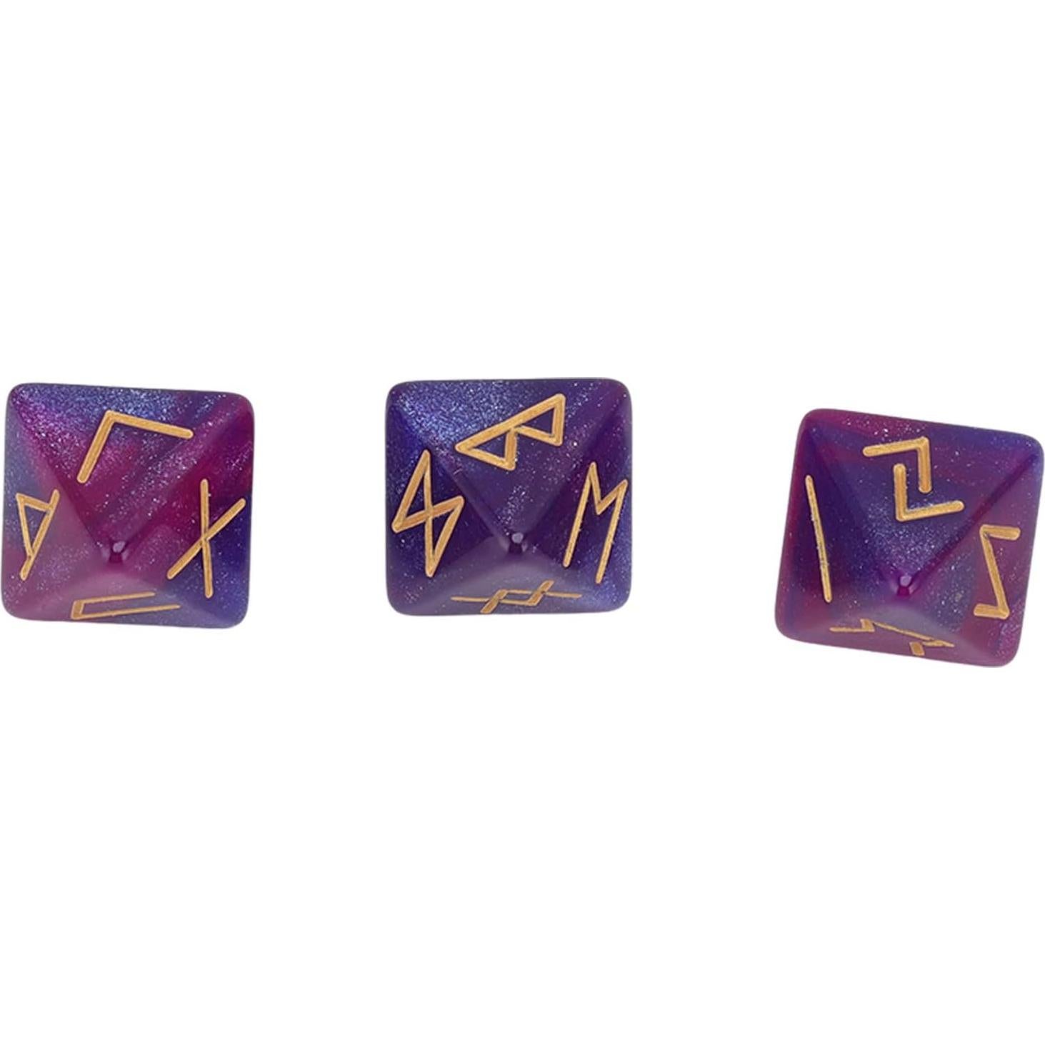 Dado Rúnico 8 Caras SPYMINNPOO - Set de 3 Dados Azul