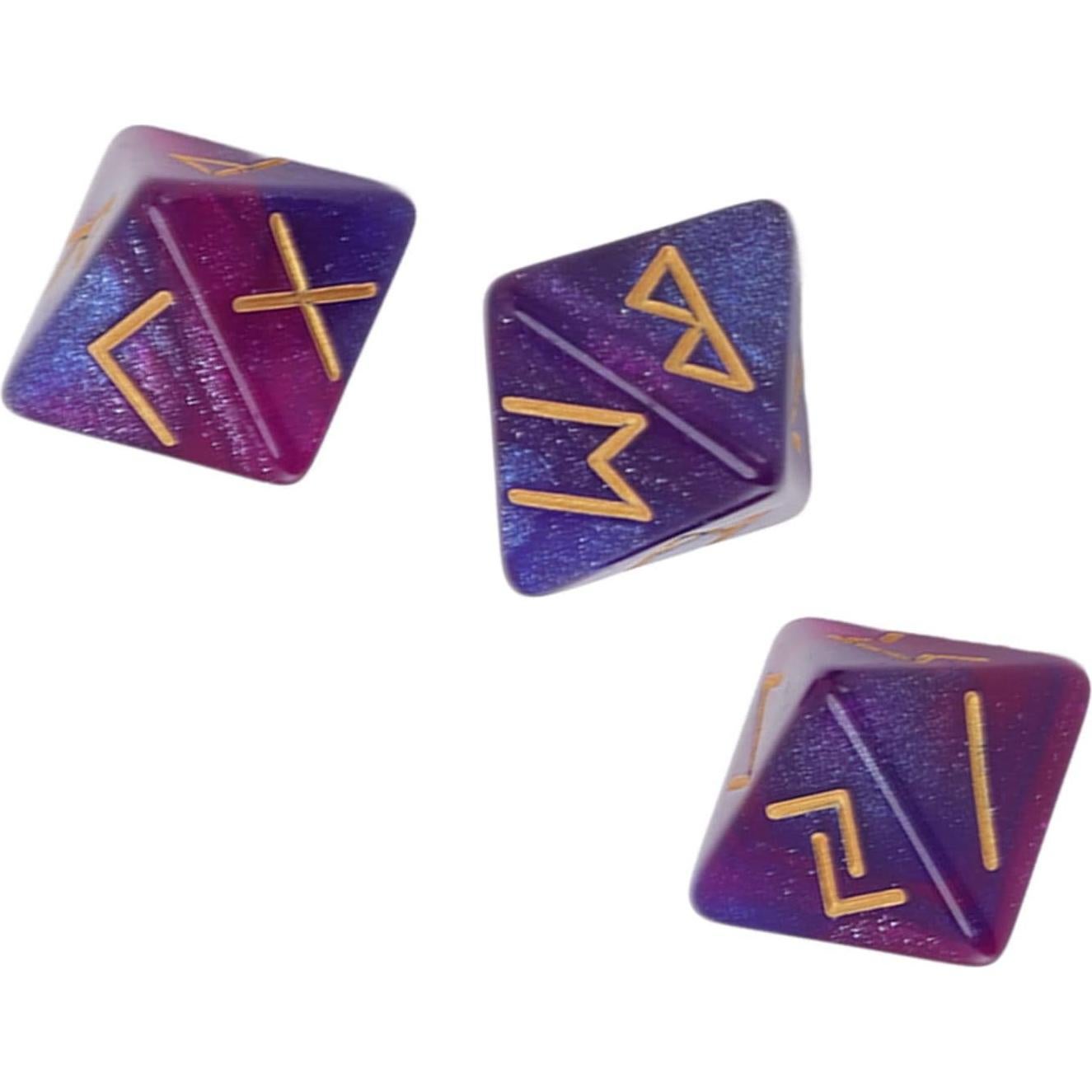 Dado Rúnico 8 Caras SPYMINNPOO - Set de 3 Dados Azul