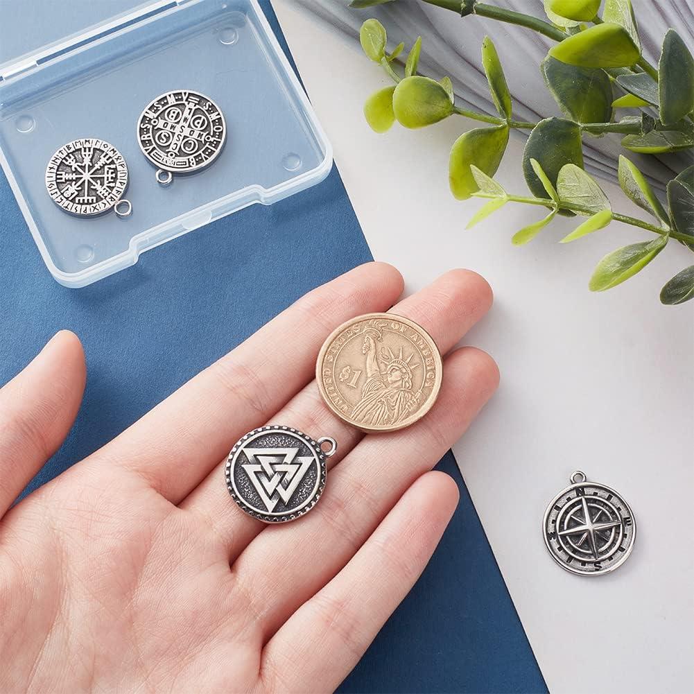 Conjunto de Colgantes Rúnicos DICOSMETIC - 4 Piezas de Acero Inoxidable