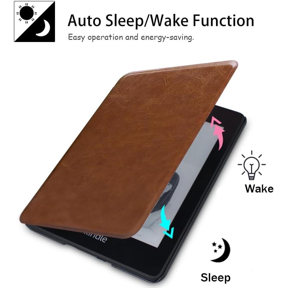 Funda SCSVPN para Kindle 6" (10ª Generación) Cuero Marrón