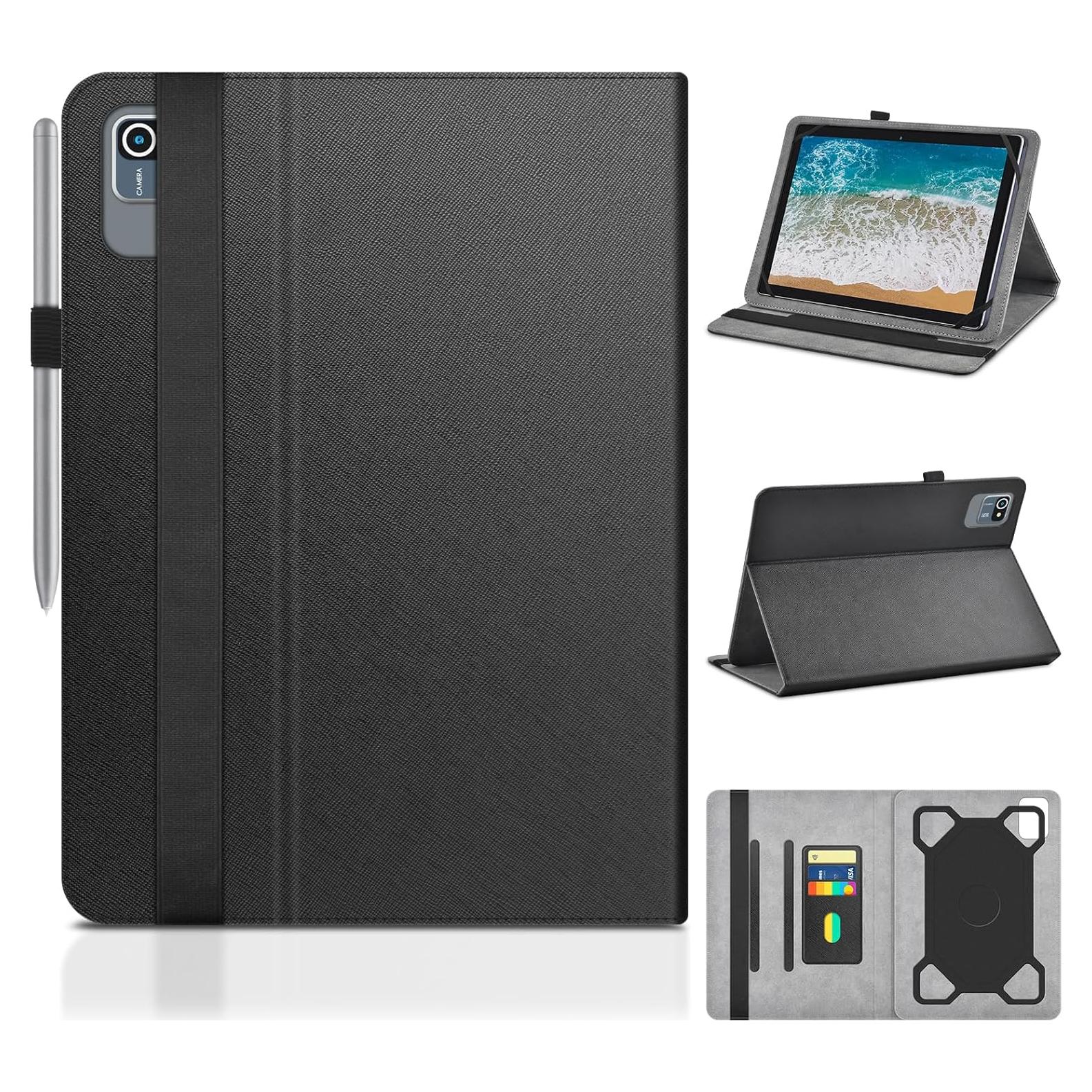 Funda Universal para Tableta 10.1" DETUOSI - Cuero, 3 Ranuras