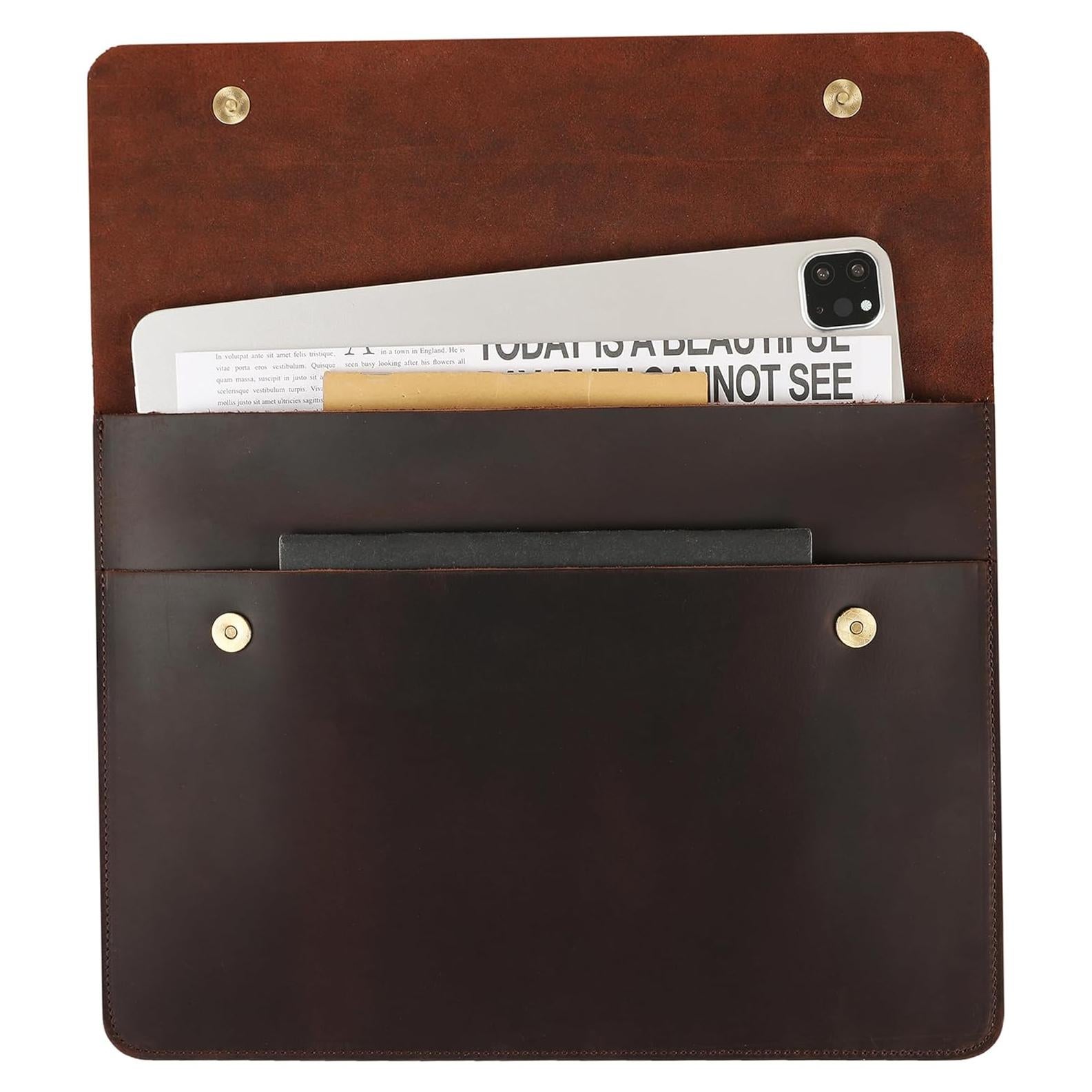 Funda de Piel DUKE&COW para iPad Pro 13" - Marrón Oscuro