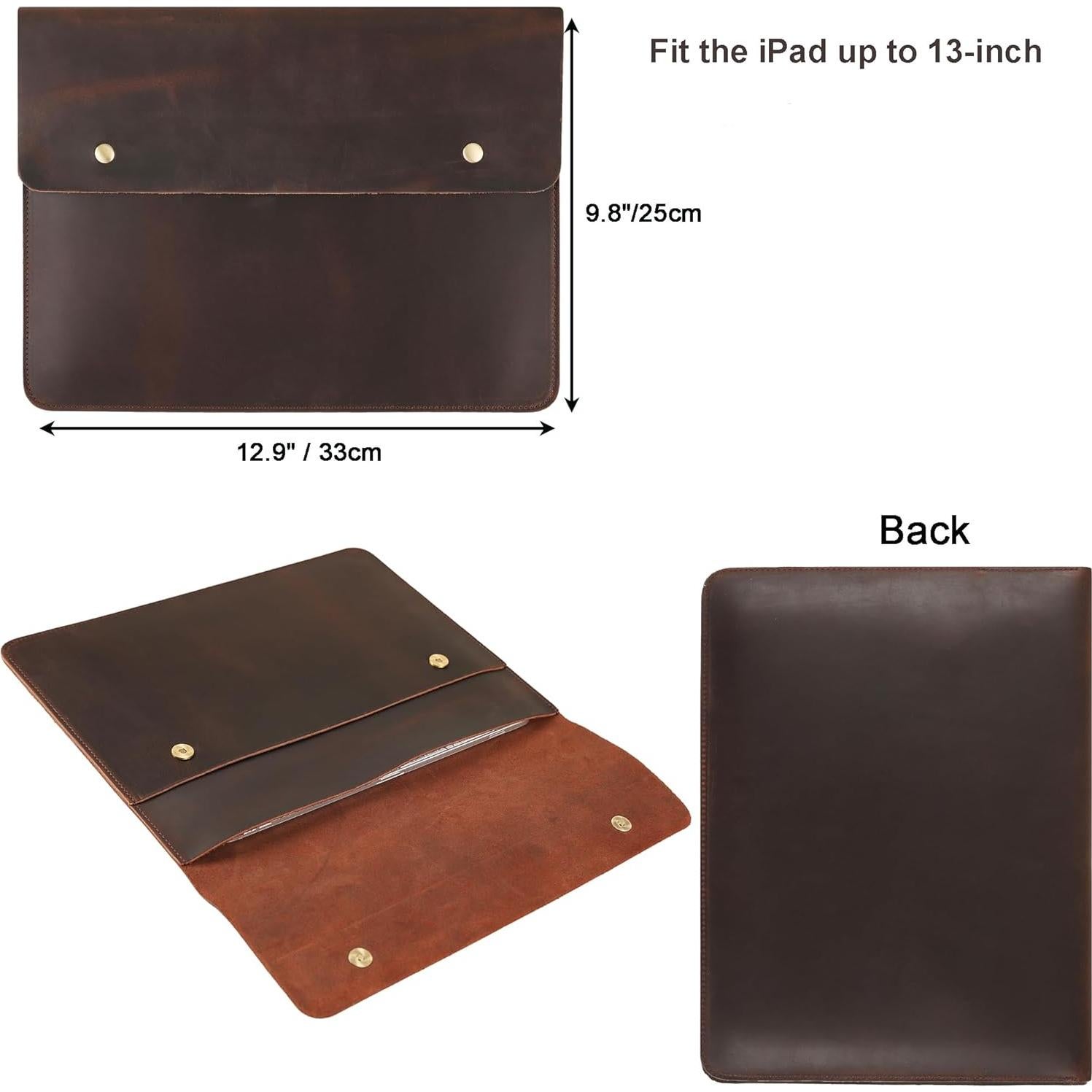 Funda de Piel DUKE&COW para iPad Pro 13" - Marrón Oscuro