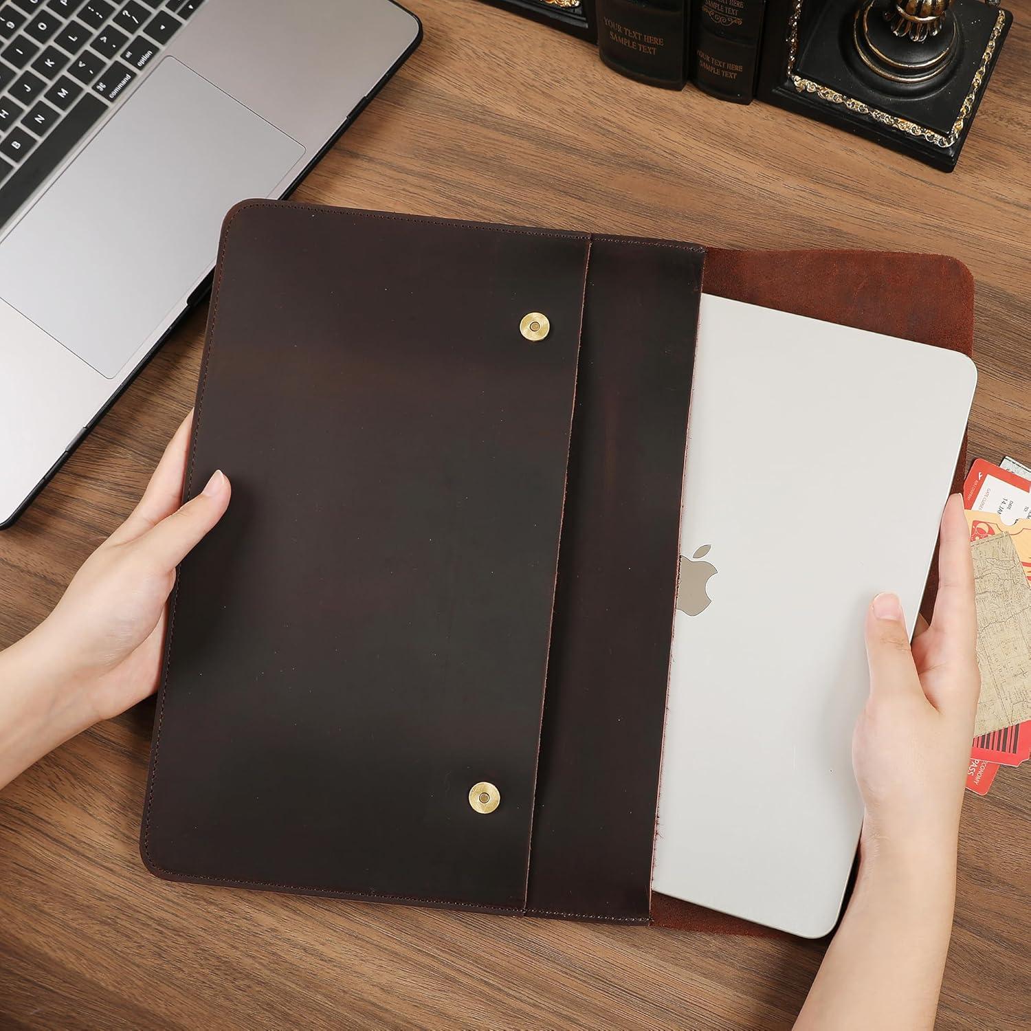 Funda de Piel DUKE&COW para iPad Pro 13" - Marrón Oscuro