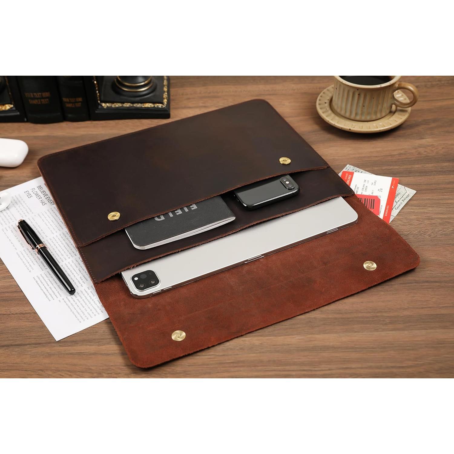 Funda de Piel DUKE&COW para iPad Pro 13" - Marrón Oscuro