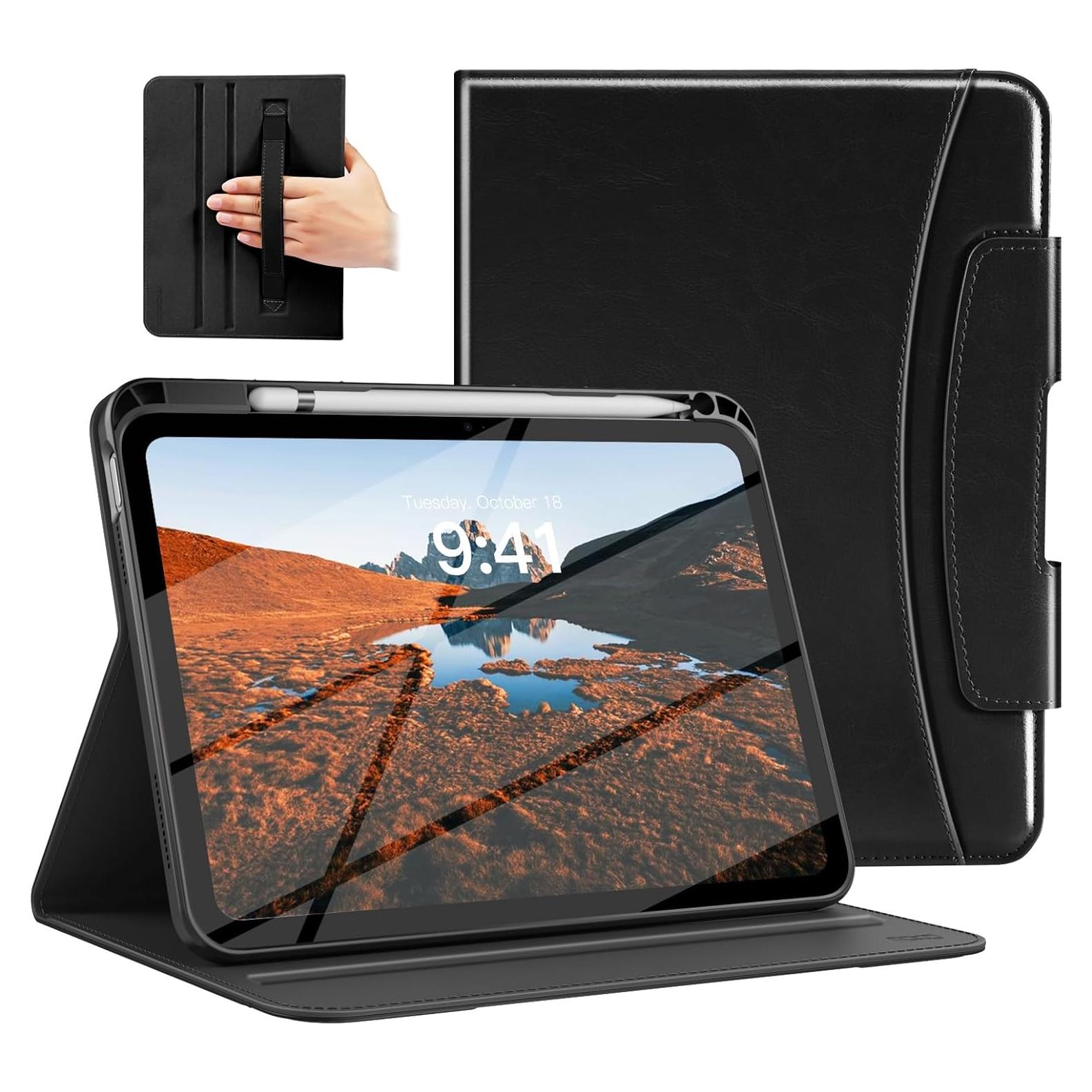 Funda MoKo para iPad 11" A16/10ª Gen 2025/2022, Cuero Negro