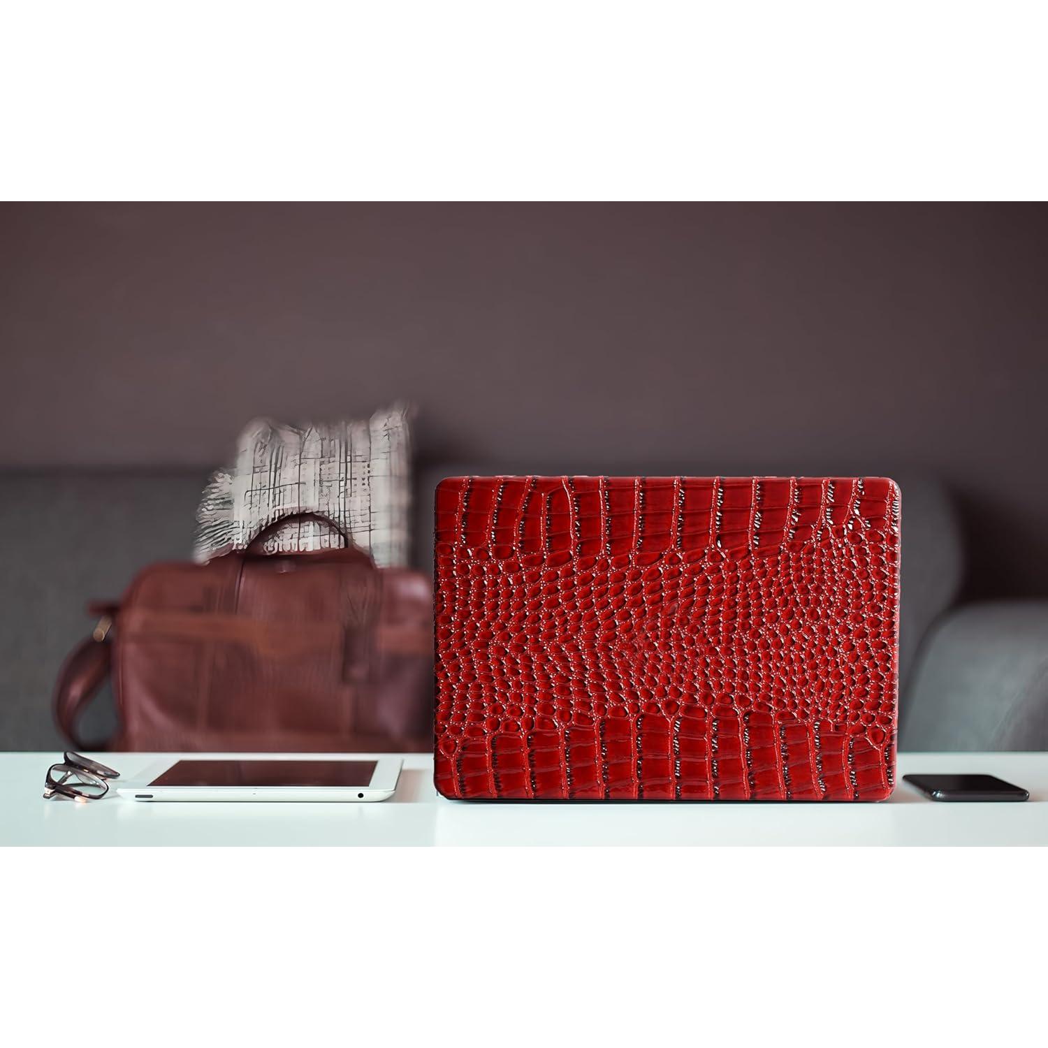 Funda KEROM Cocodrilo Burdeos para MacBook Air 13" 2022-2025