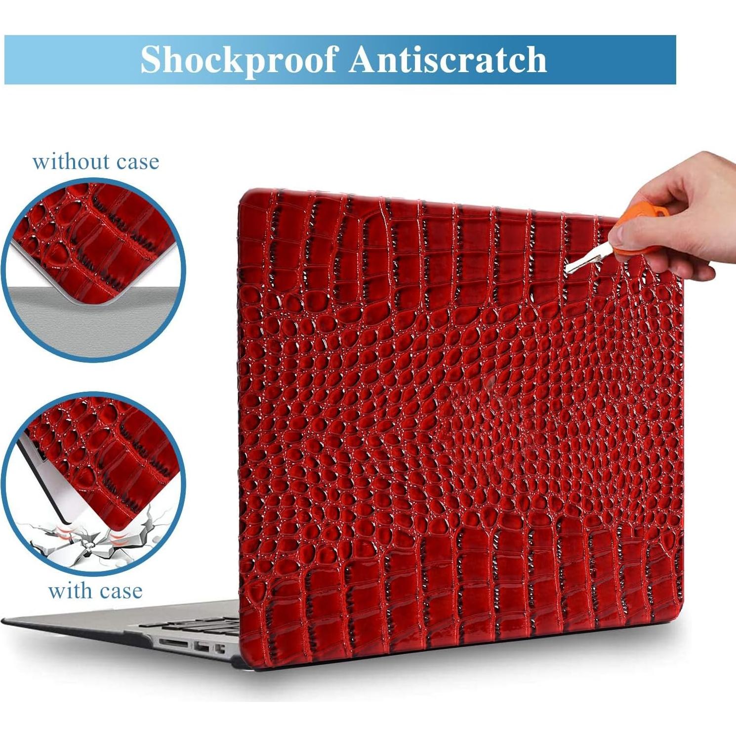 Funda KEROM para MacBook Pro 16" 2021-2024 Cocodrilo Burdeos