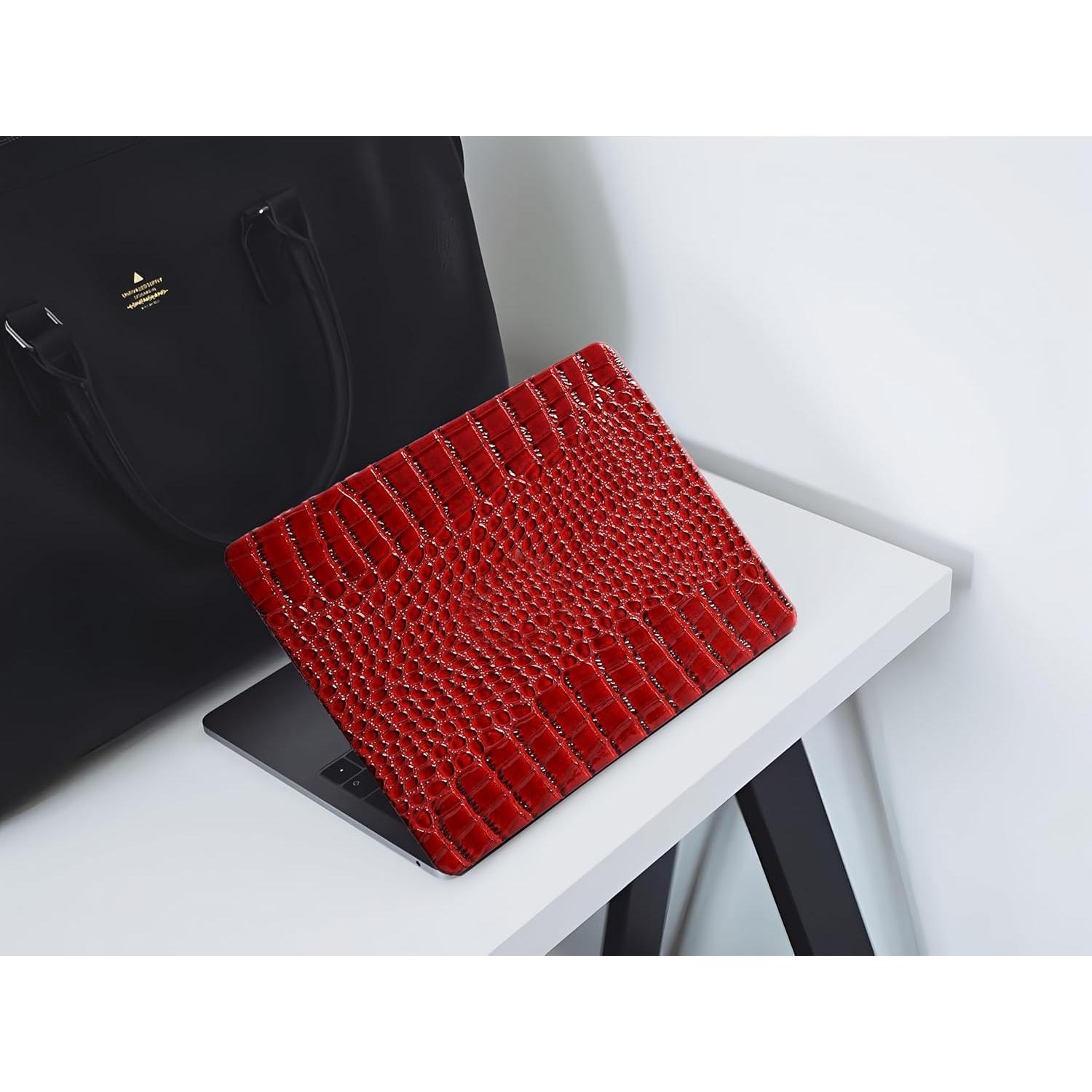 Funda KEROM para MacBook Pro 16" 2021-2024 Cocodrilo Burdeos