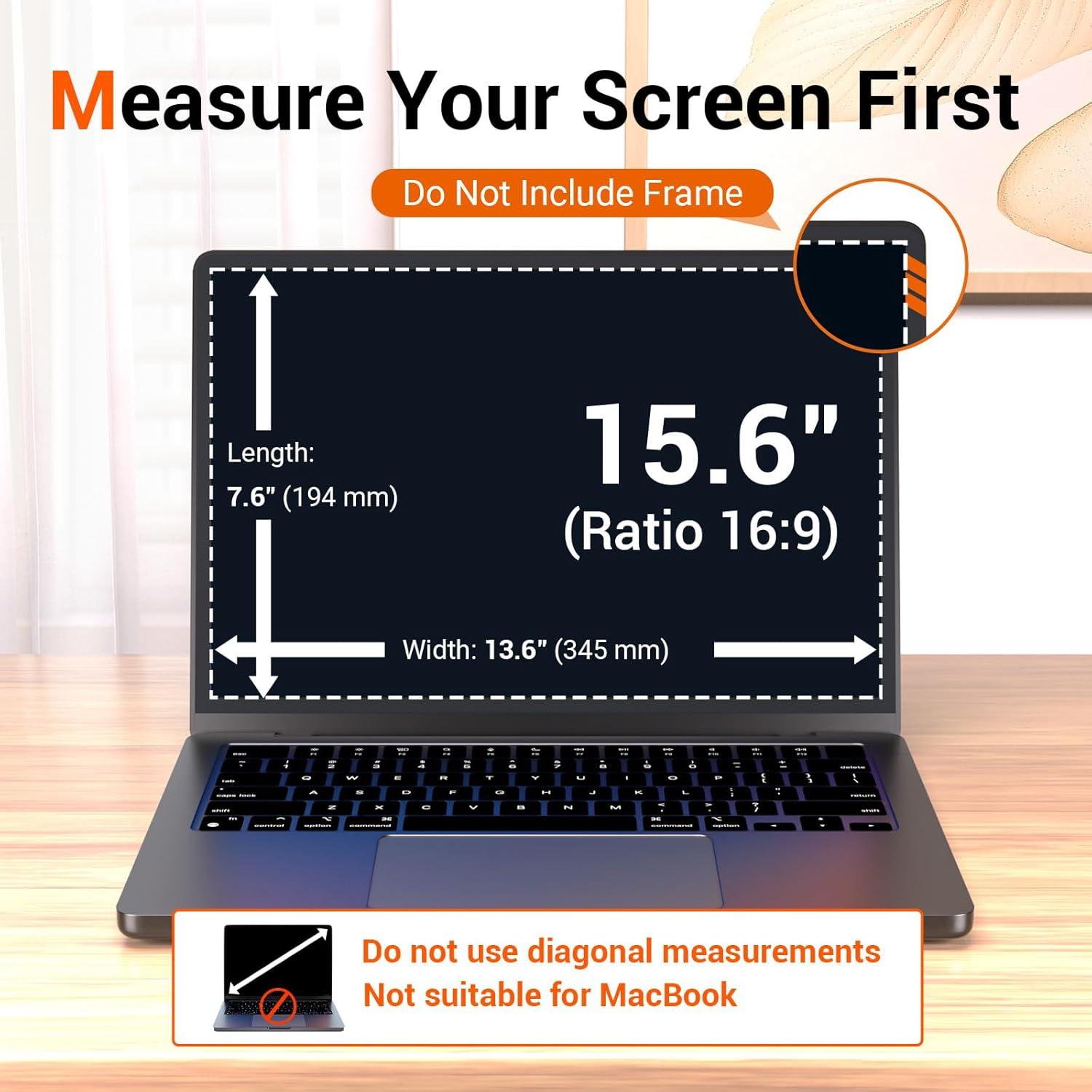 Paquete de 2 Protectores de Pantalla 15.6" Antirreflejo GOPUPU