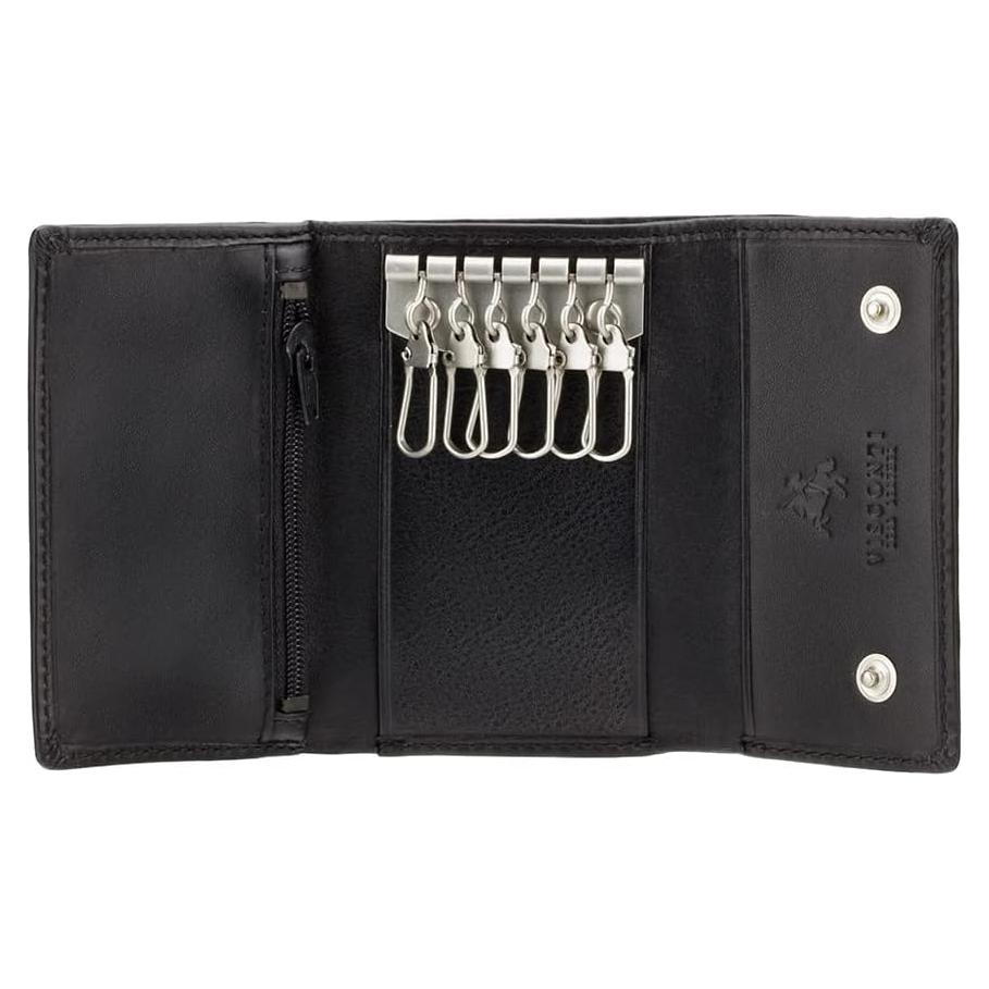 Cartera de Llaves Slim Visconti 1178 Cuero Genuino Negro