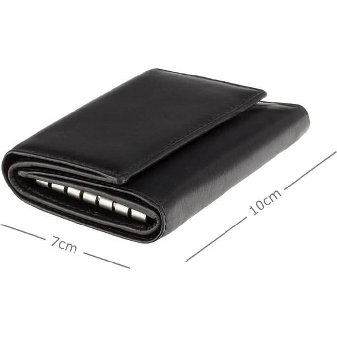 Cartera de Llaves Slim Visconti 1178 Cuero Genuino Negro